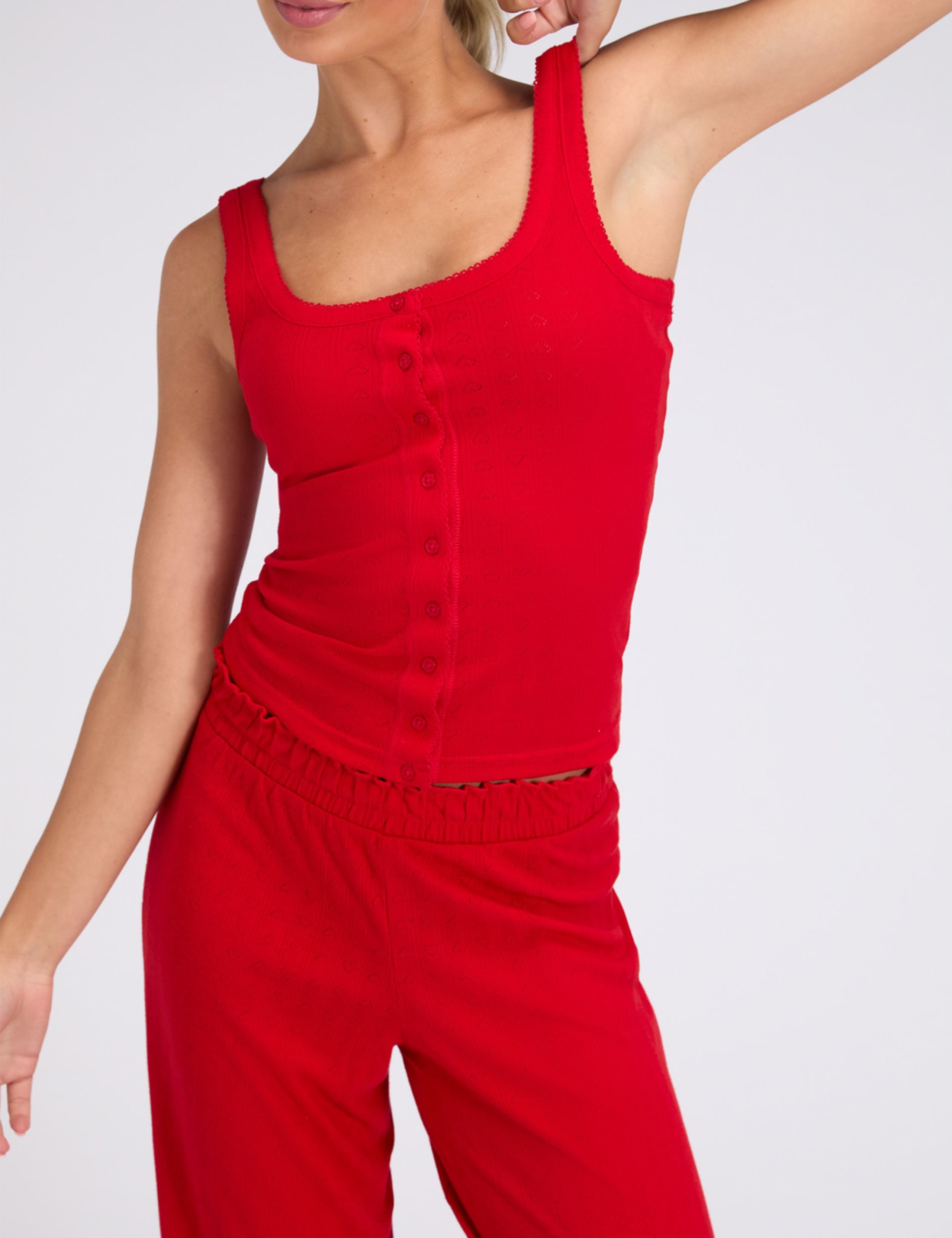 Heart Pointelle Vest Top Pyjama Set 5 of 7
