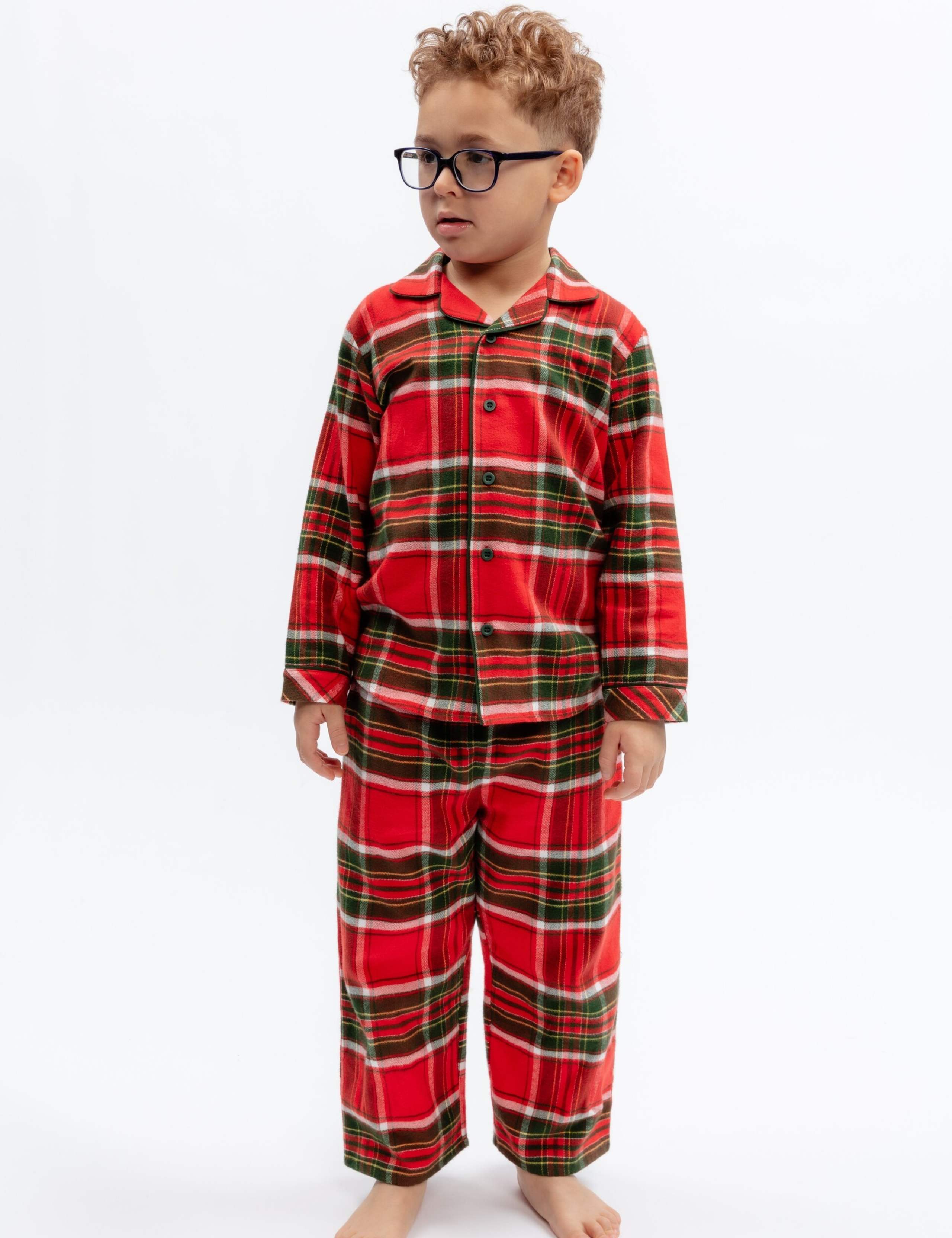 Pure Cotton Checked Family Christmas Pyjama Set 1 of 3