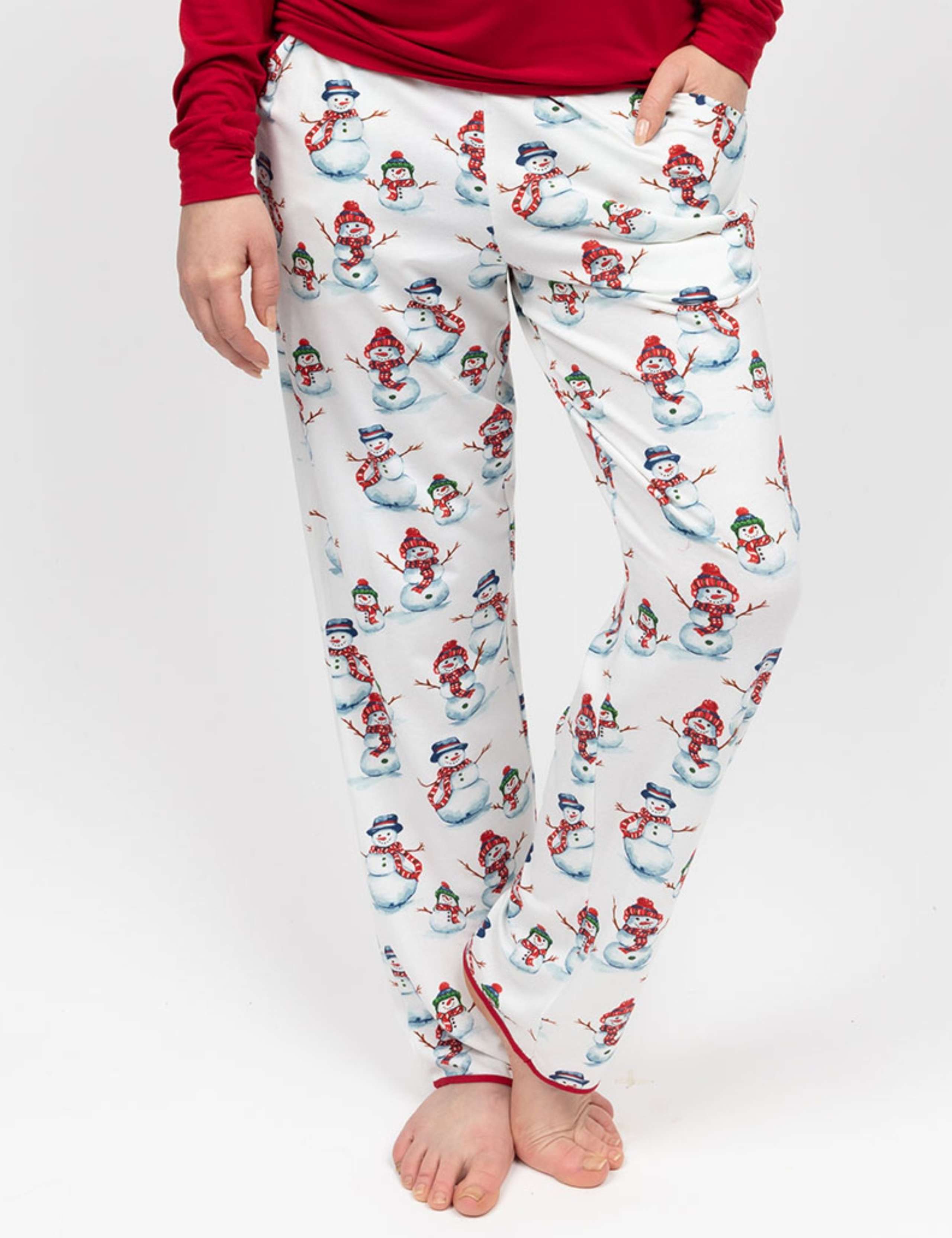 Cotton Blend Snowman Print Family Christmas Pyjama Bottoms 3 of 4
