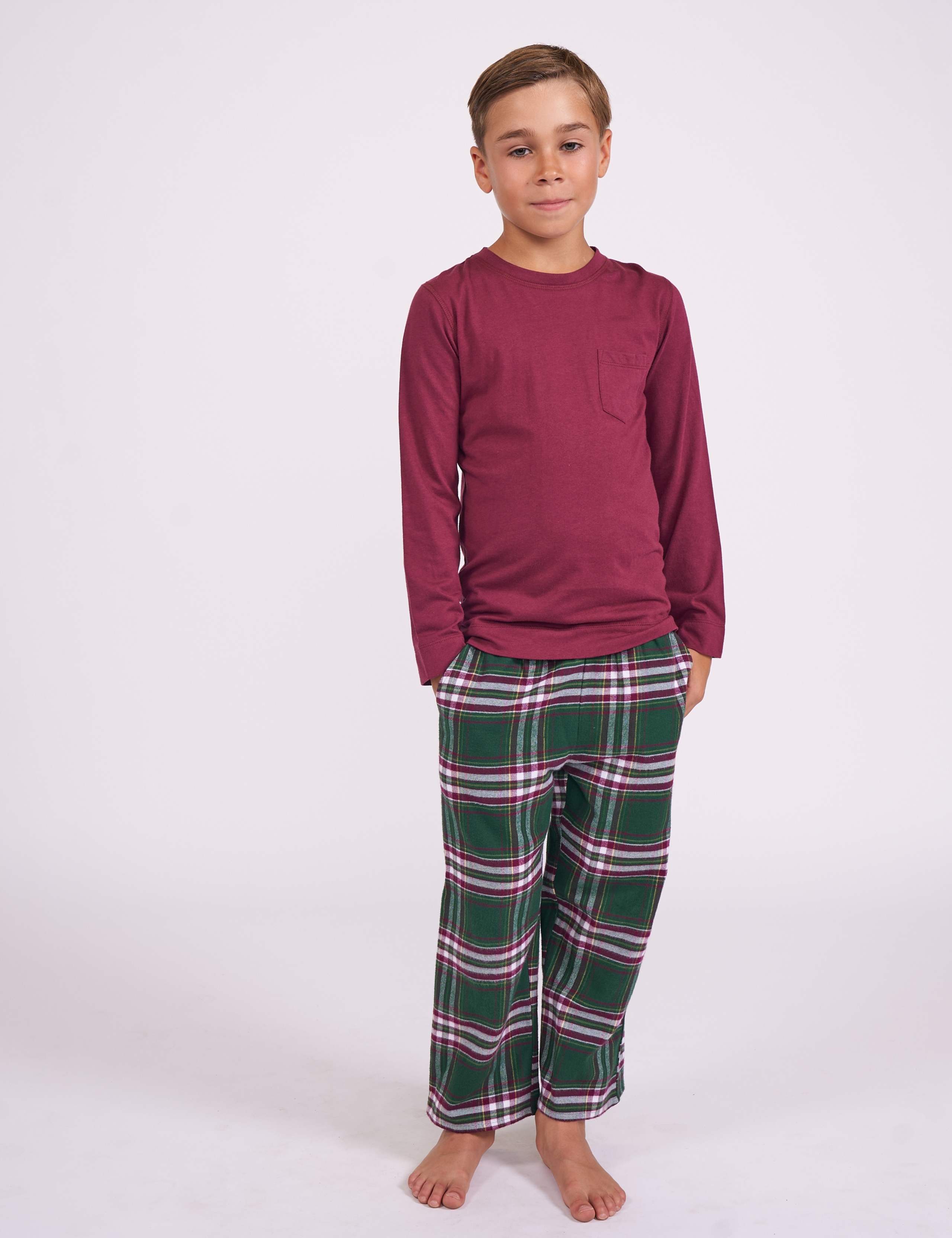 Cotton Blend Checked Family Christmas Pyjama Set 1 of 3