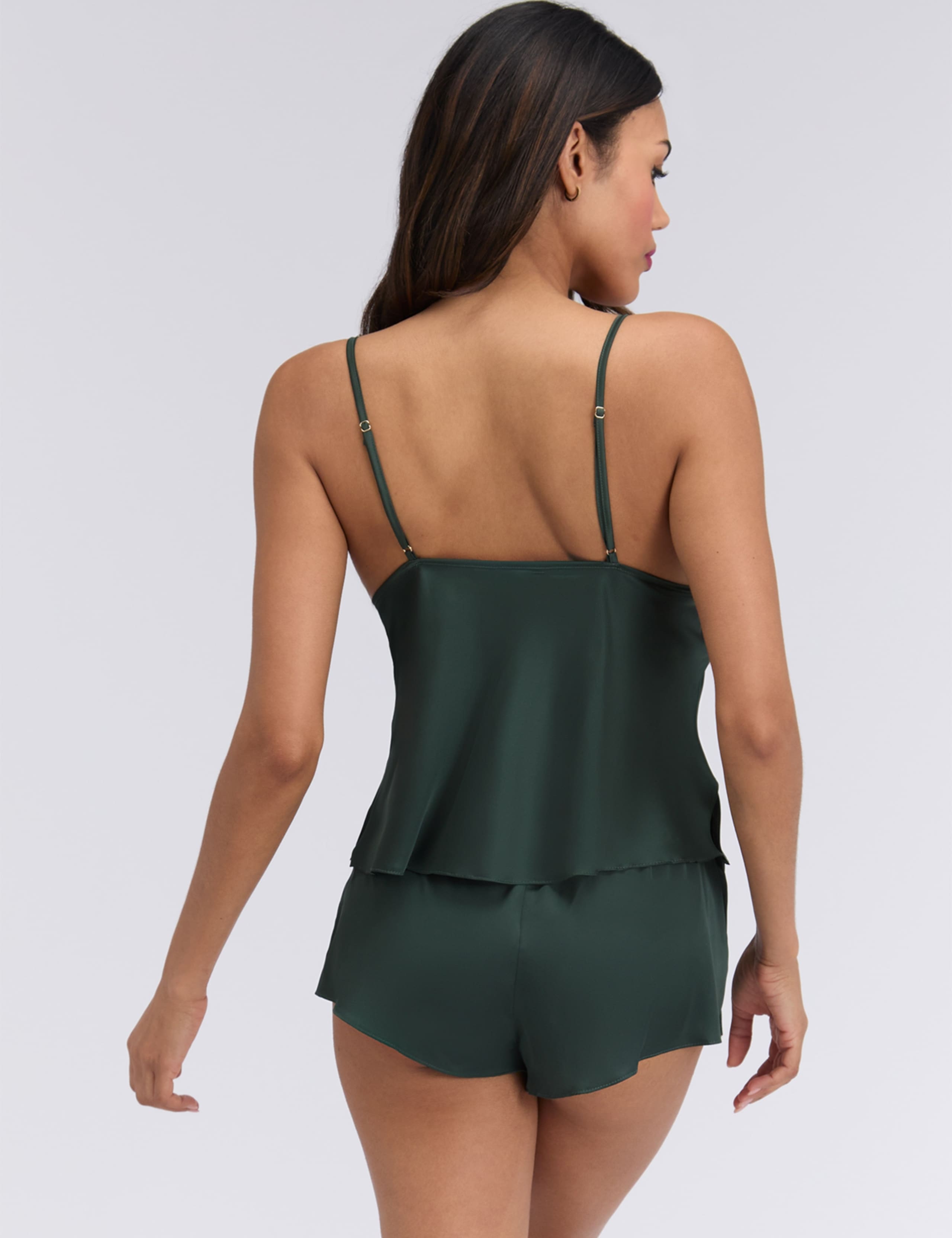 Satin Lace Trim Cami Shortie Set 3 of 5