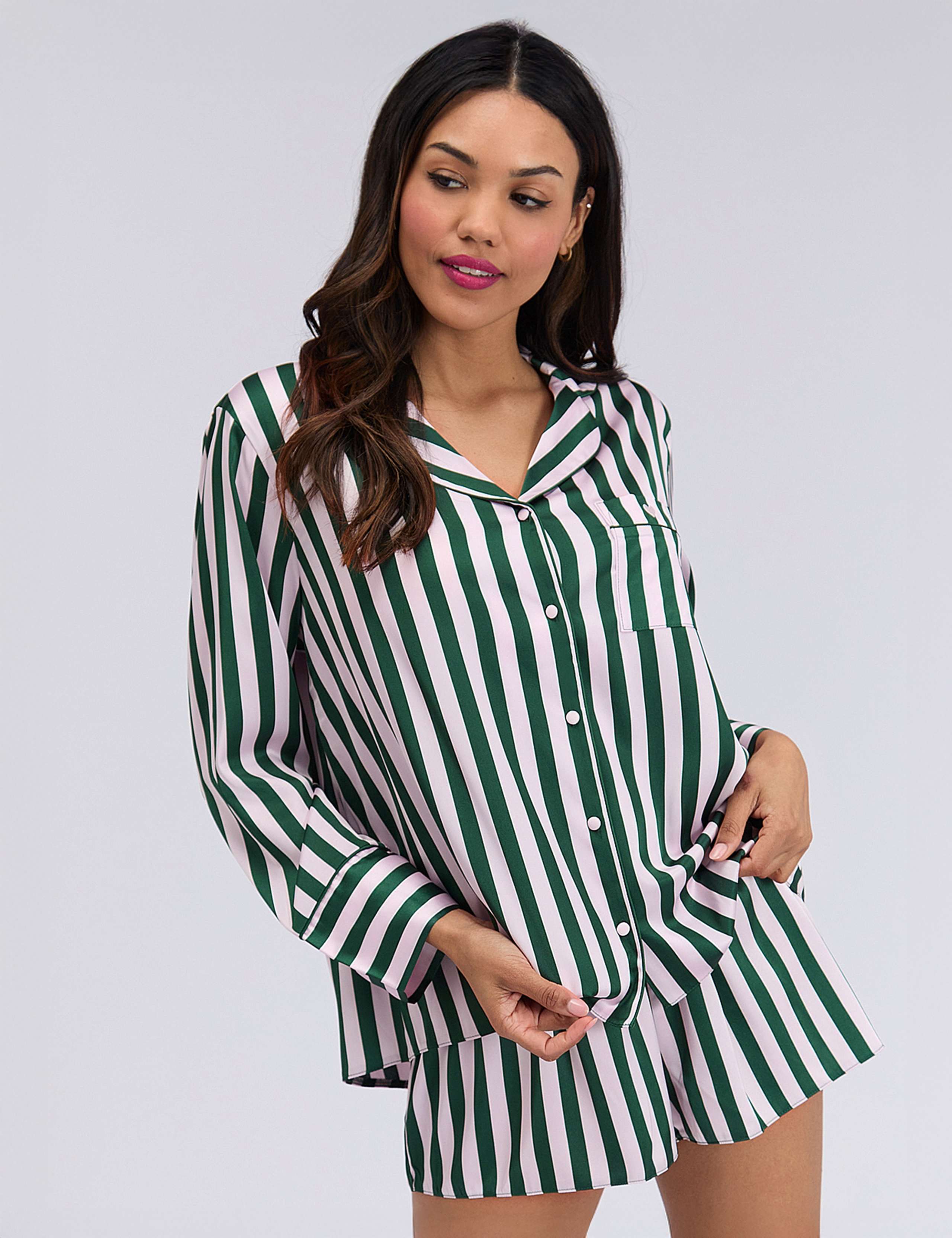 Satin Striped Shortie Set 2 of 8