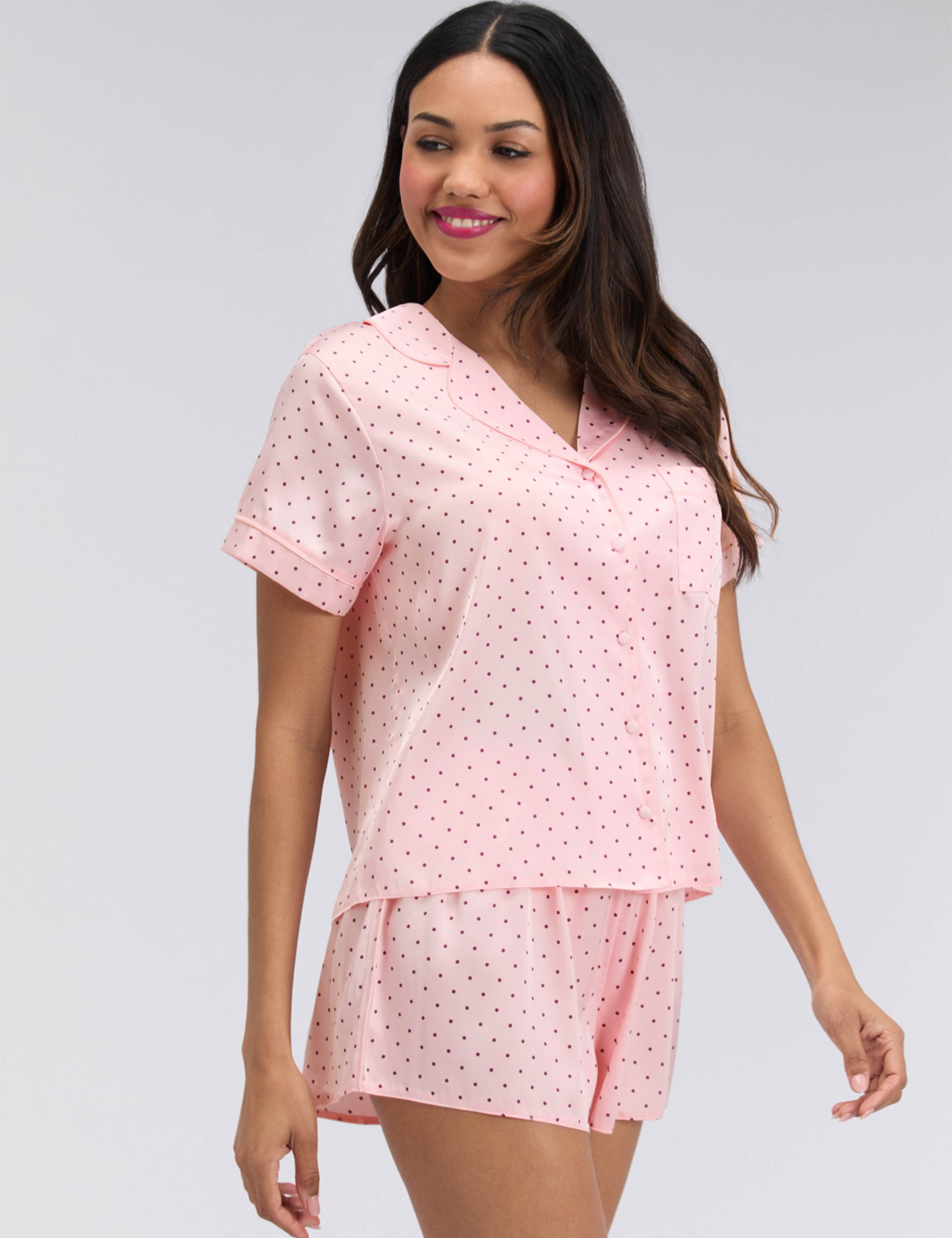 Satin Polka Dot Shortie Set 2 of 5
