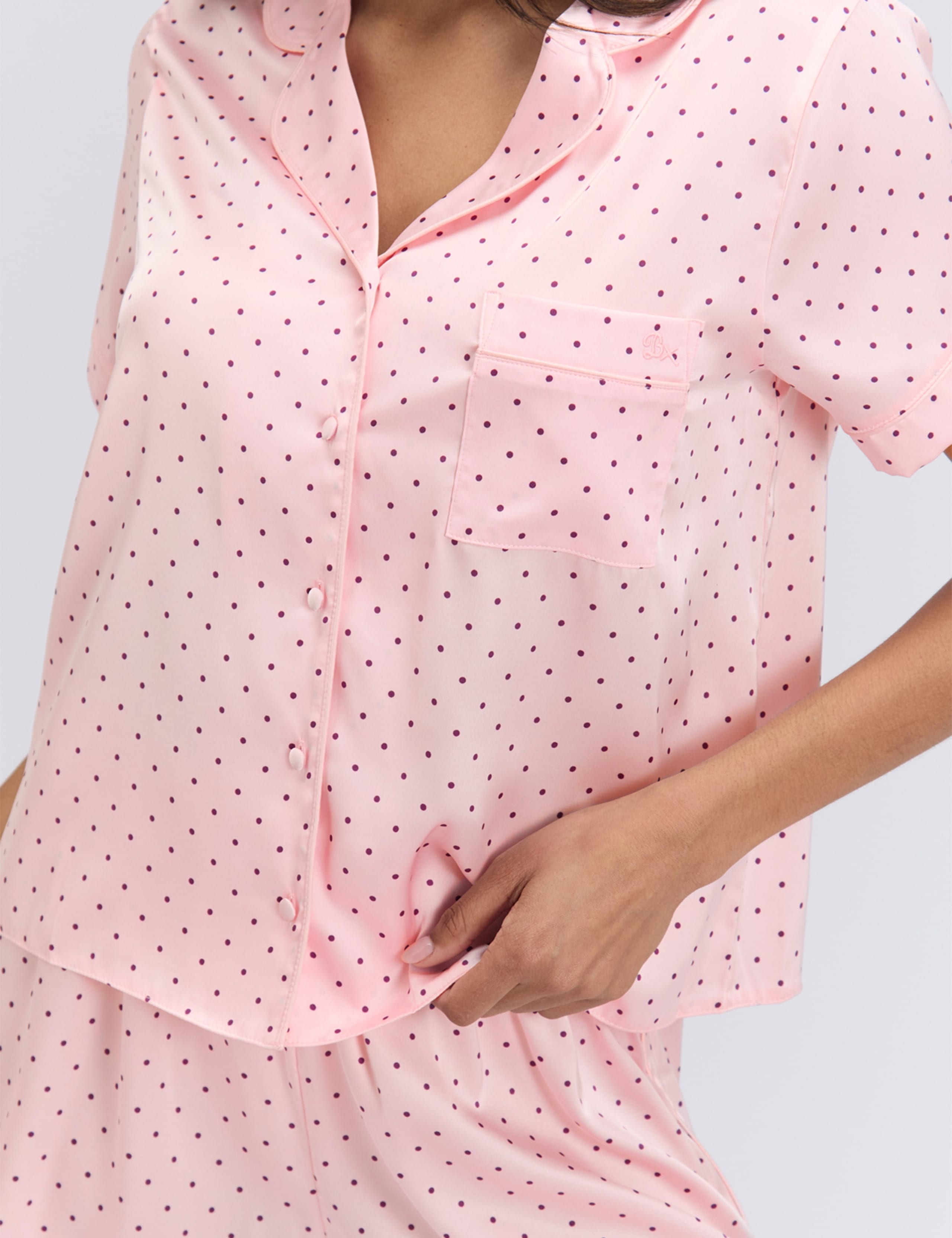 Satin Polka Dot Shortie Set 4 of 5