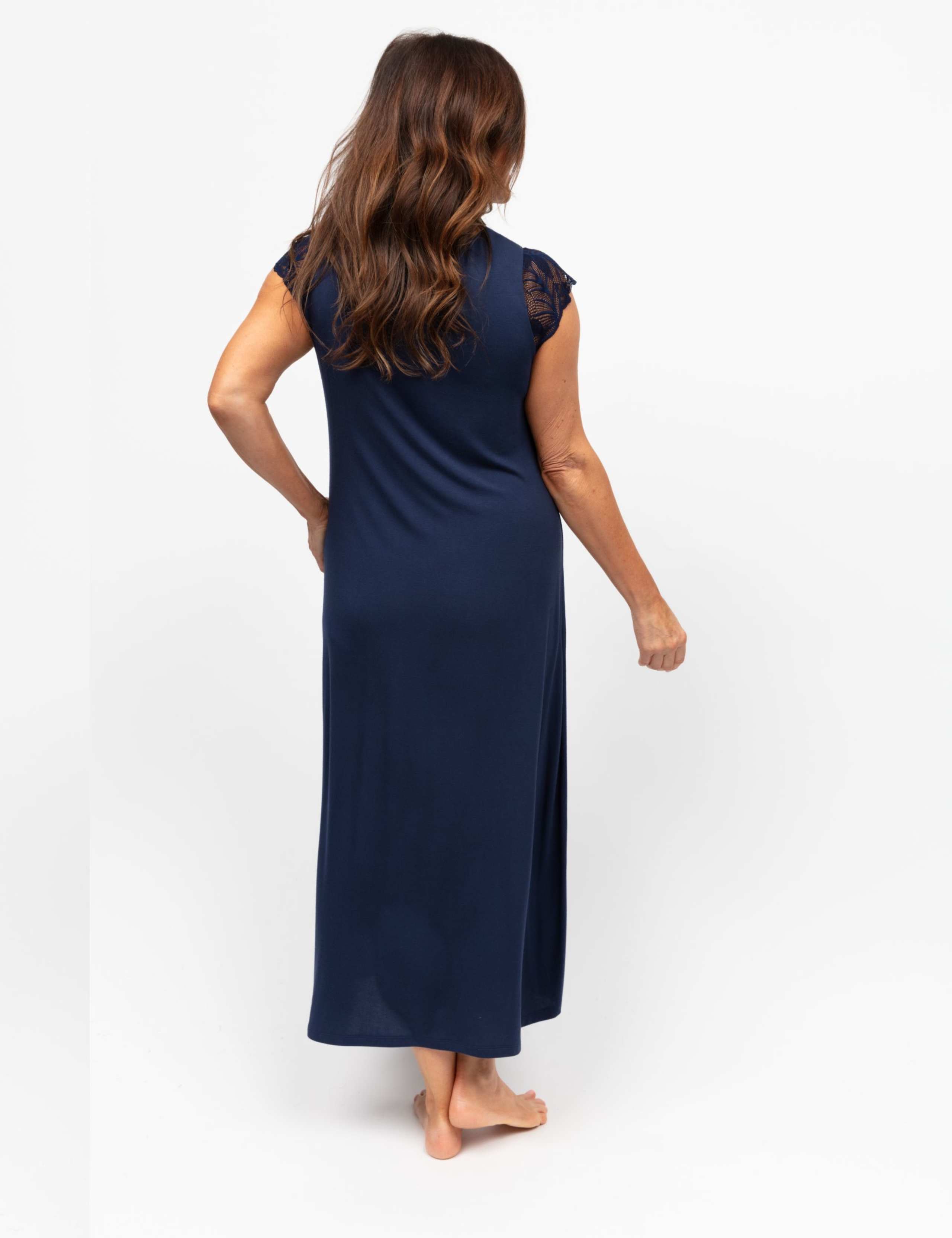 Jersey Lace Detail Cap Sleeve Nightdress 3 of 3