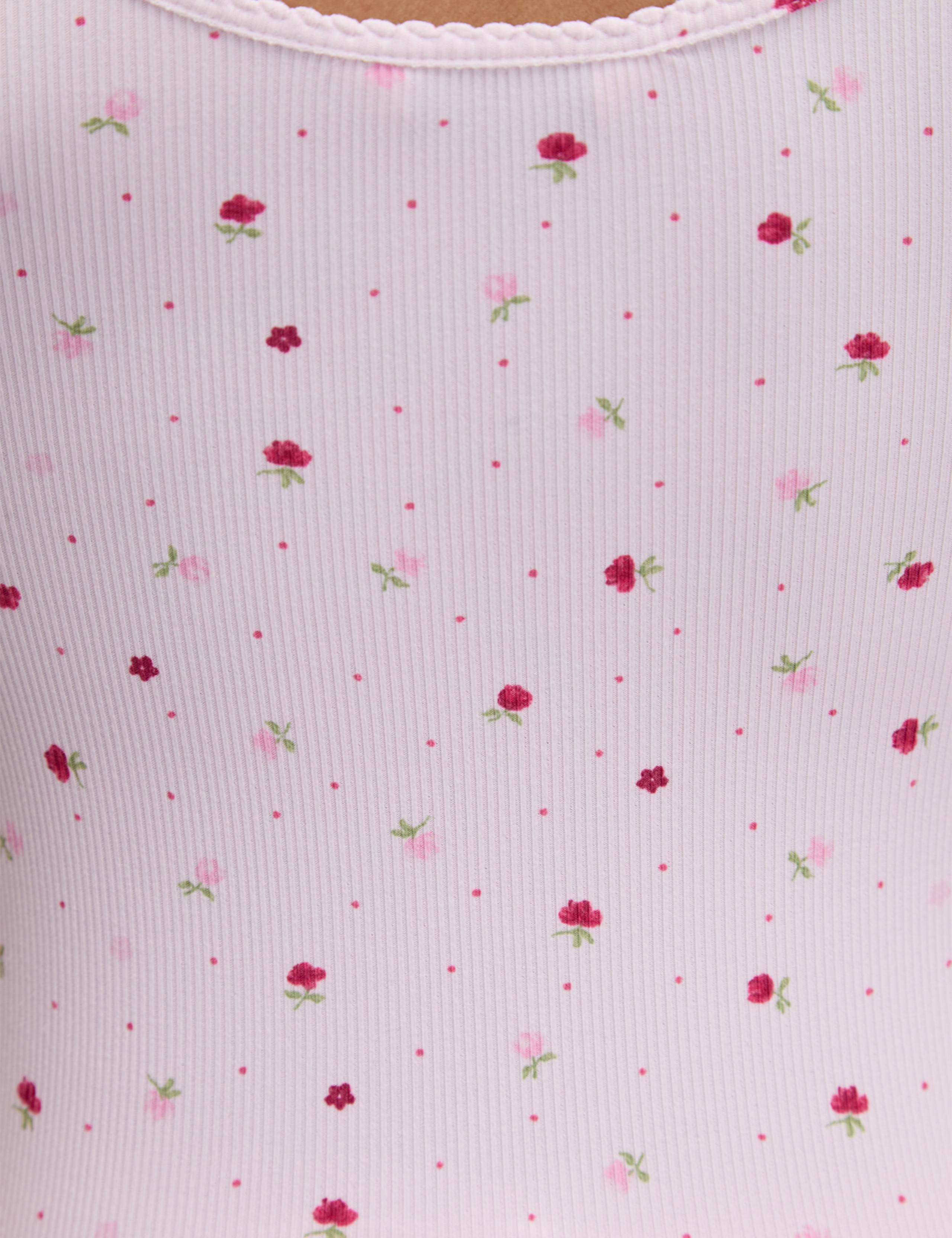 Floral Ribbed Shortie Set 7 of 7