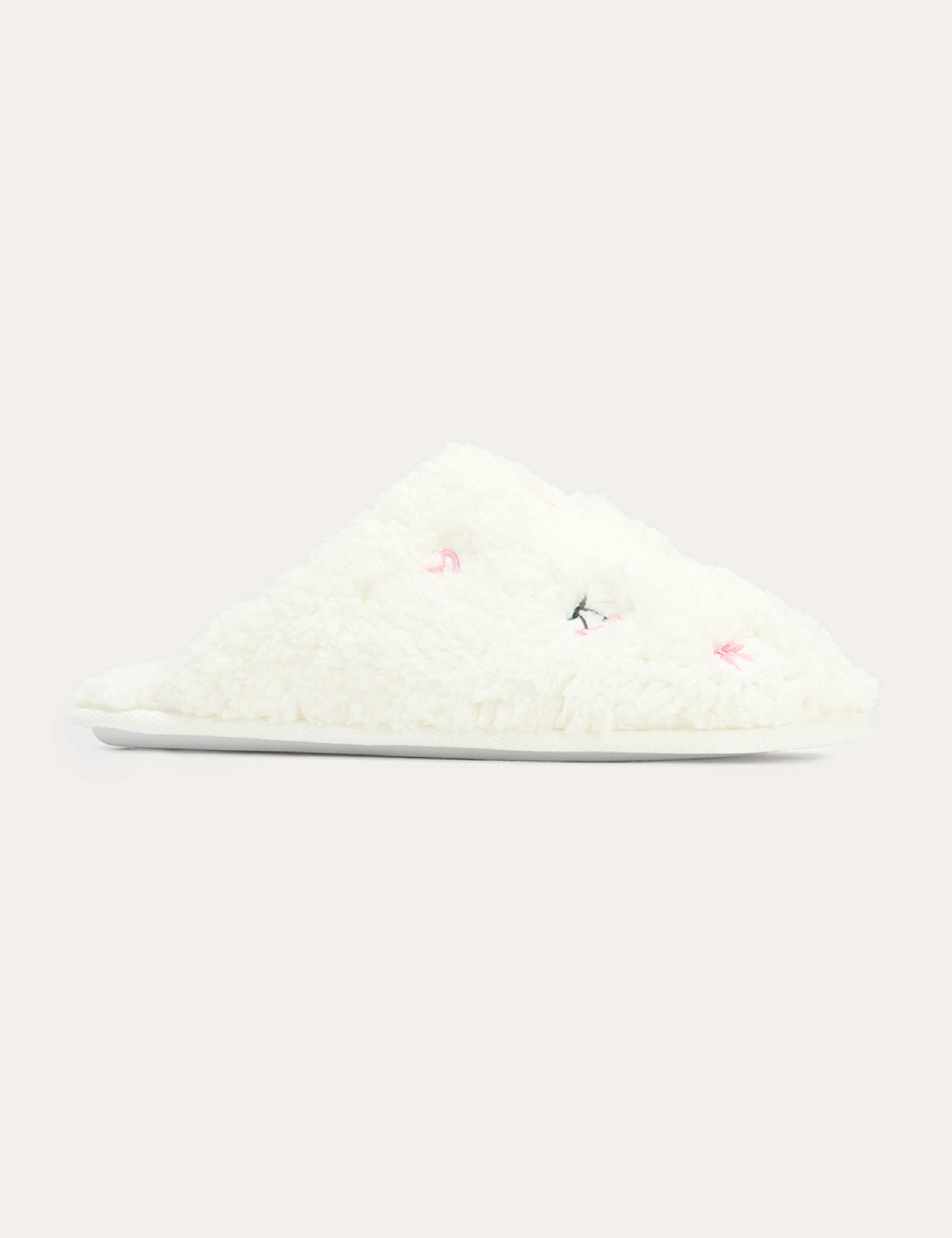 Borg Bow Embroidered Mule Slippers 1 of 6