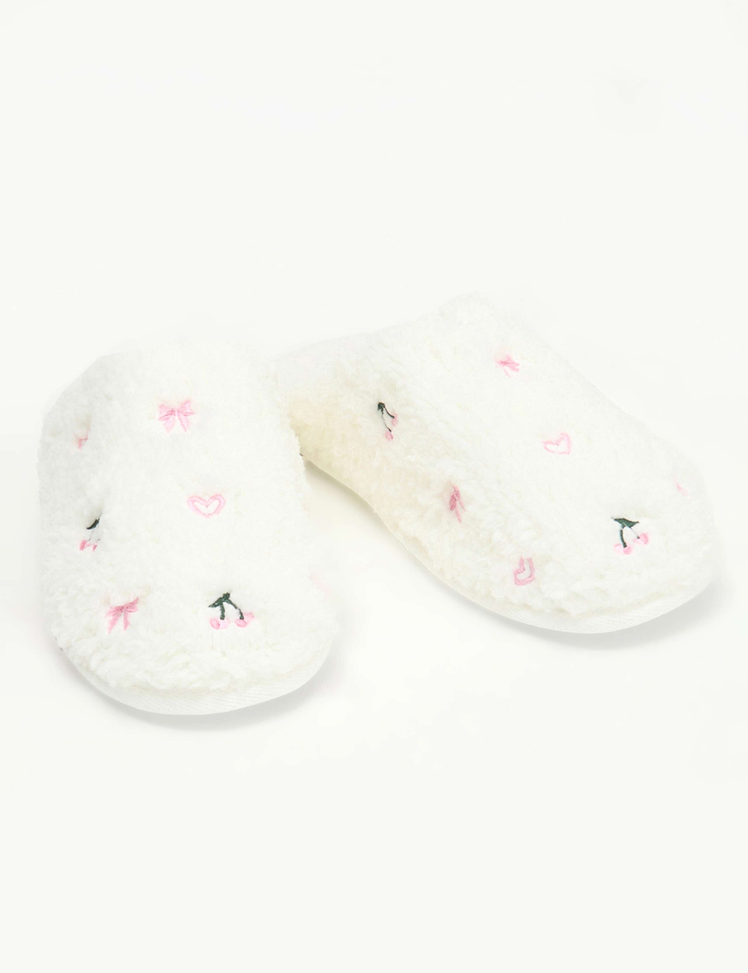 Borg Bow Embroidered Mule Slippers 2 of 6