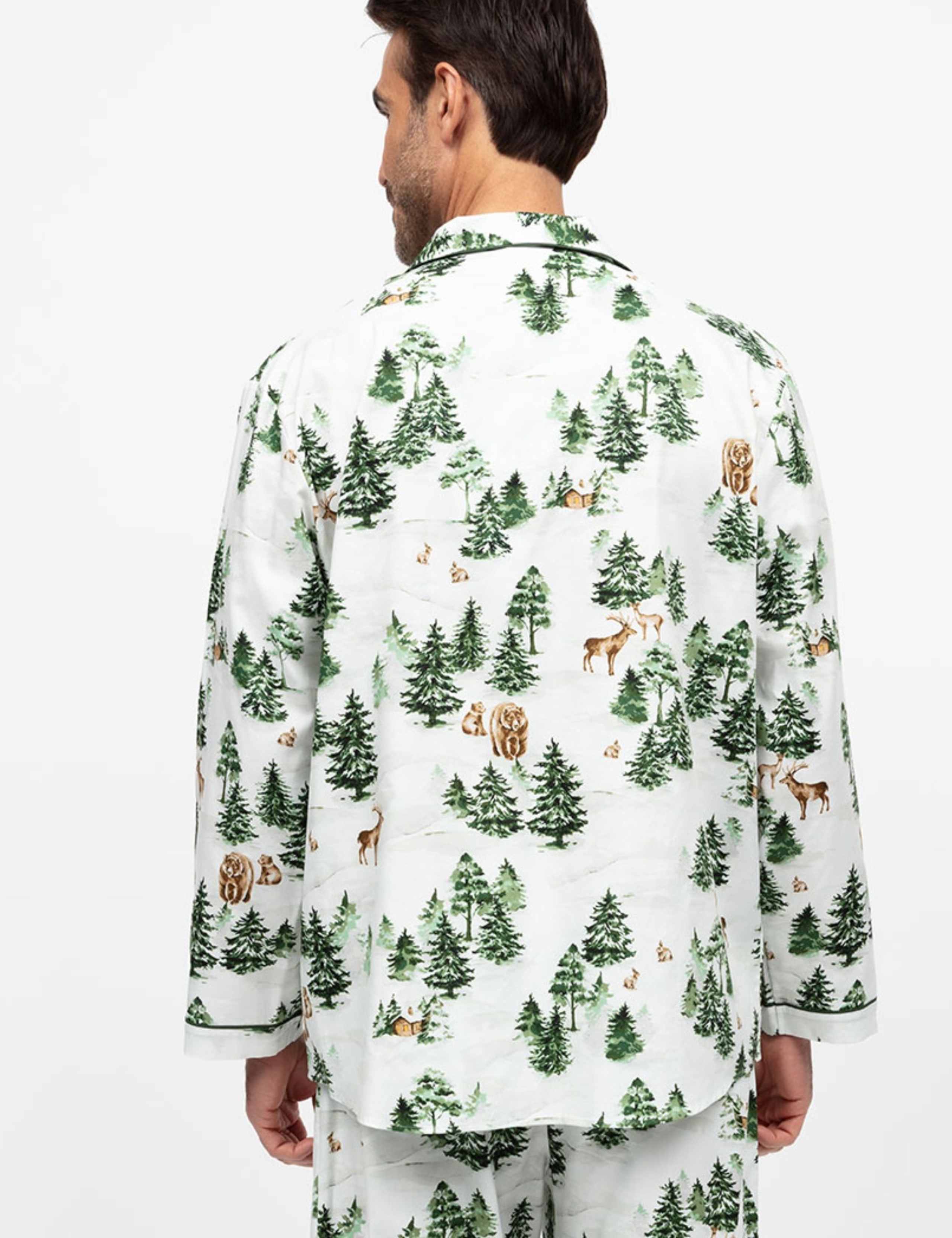 Cotton Rich Alpine Fern Family Christmas Mens Pyjama Top 4 of 4