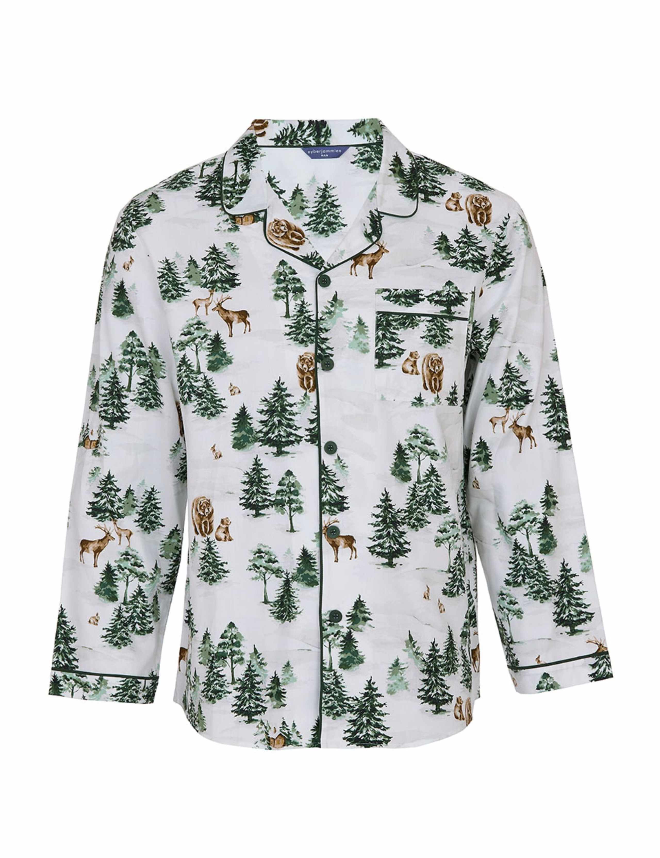 Cotton Rich Alpine Fern Family Christmas Mens Pyjama Top 2 of 4