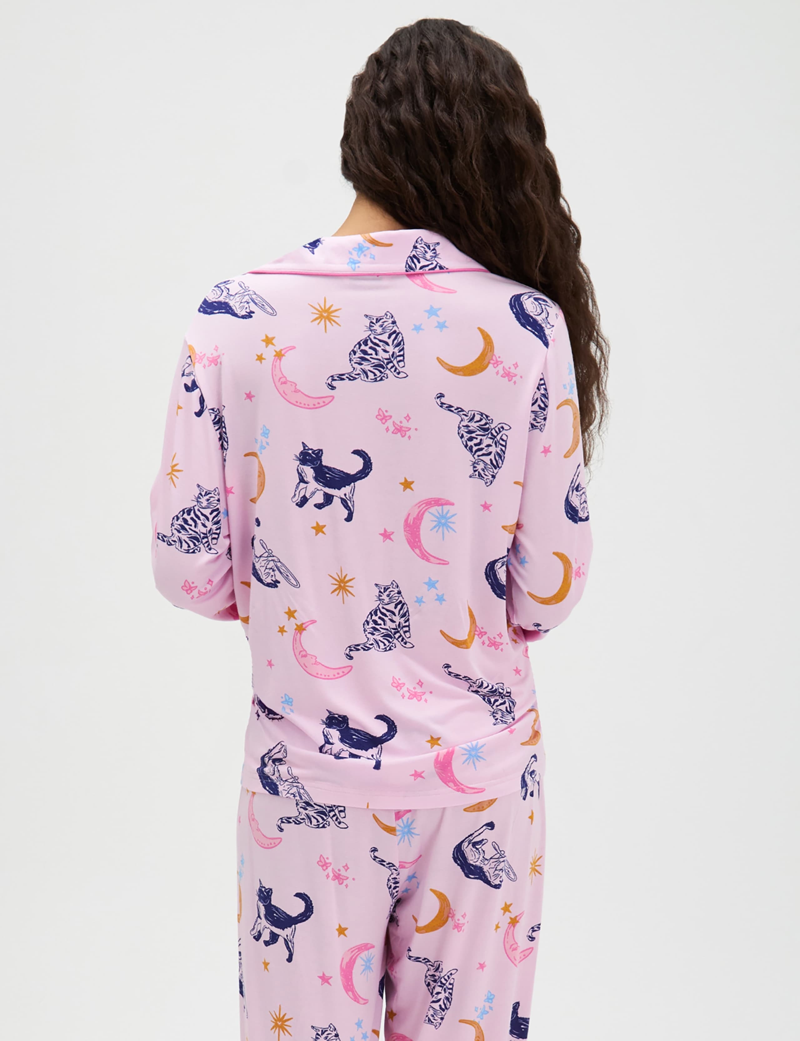 Modal Rich Cat Print Pyjama Set 3 of 6