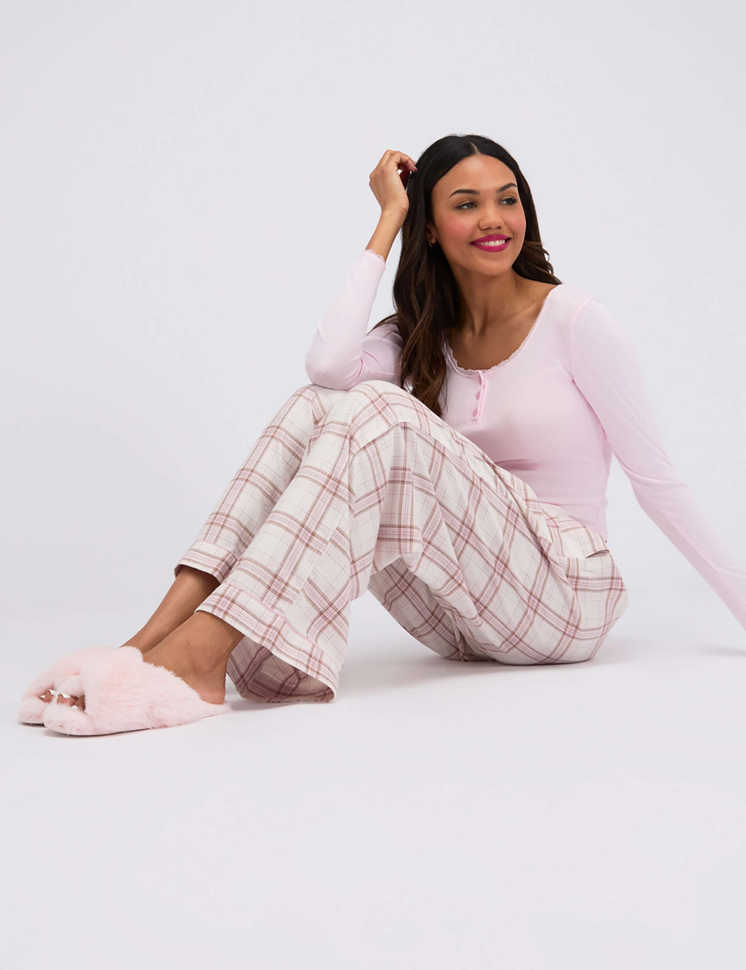 Pointelle and Check Pyjama Set 2 of 6