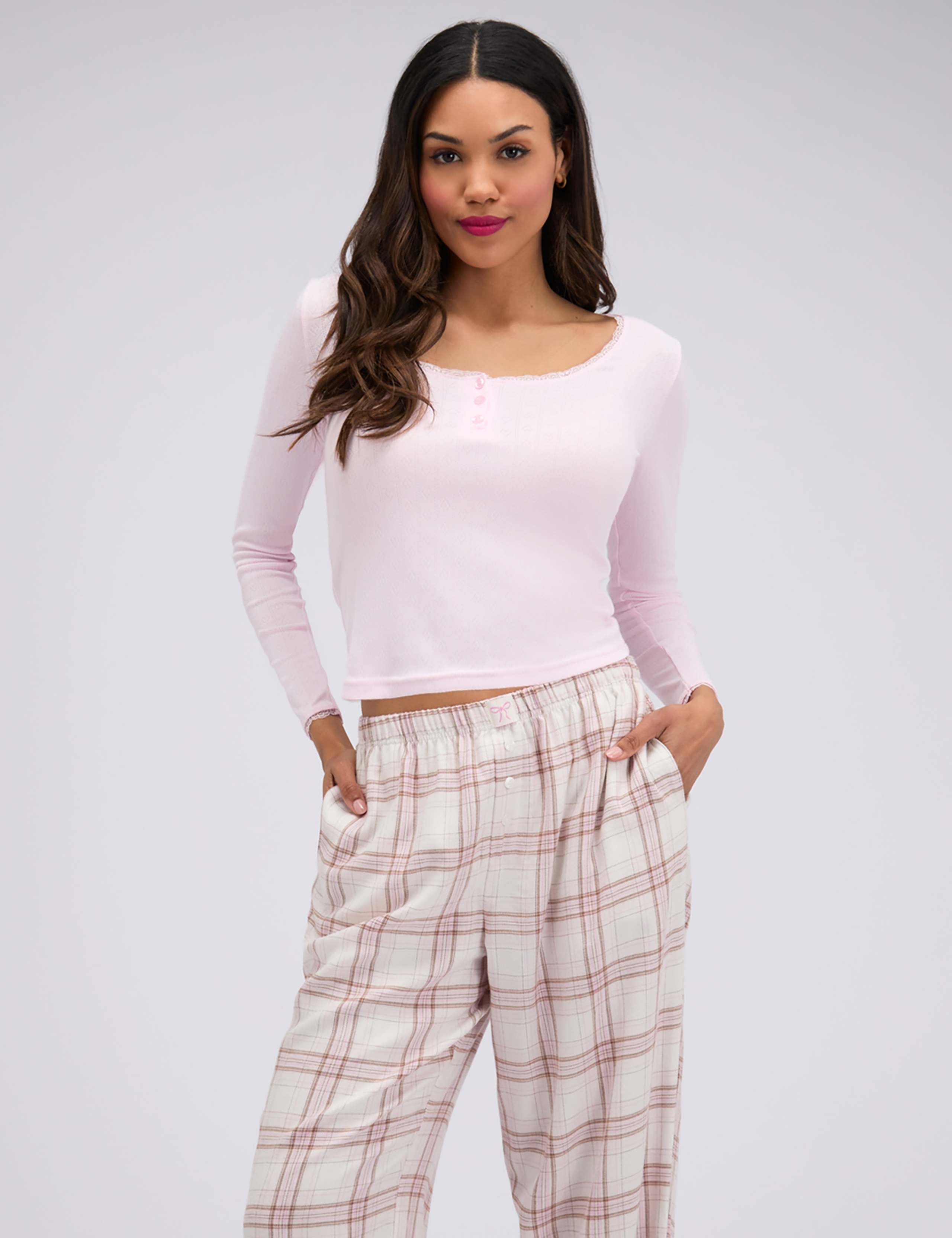 Pointelle and Check Pyjama Set 3 of 6