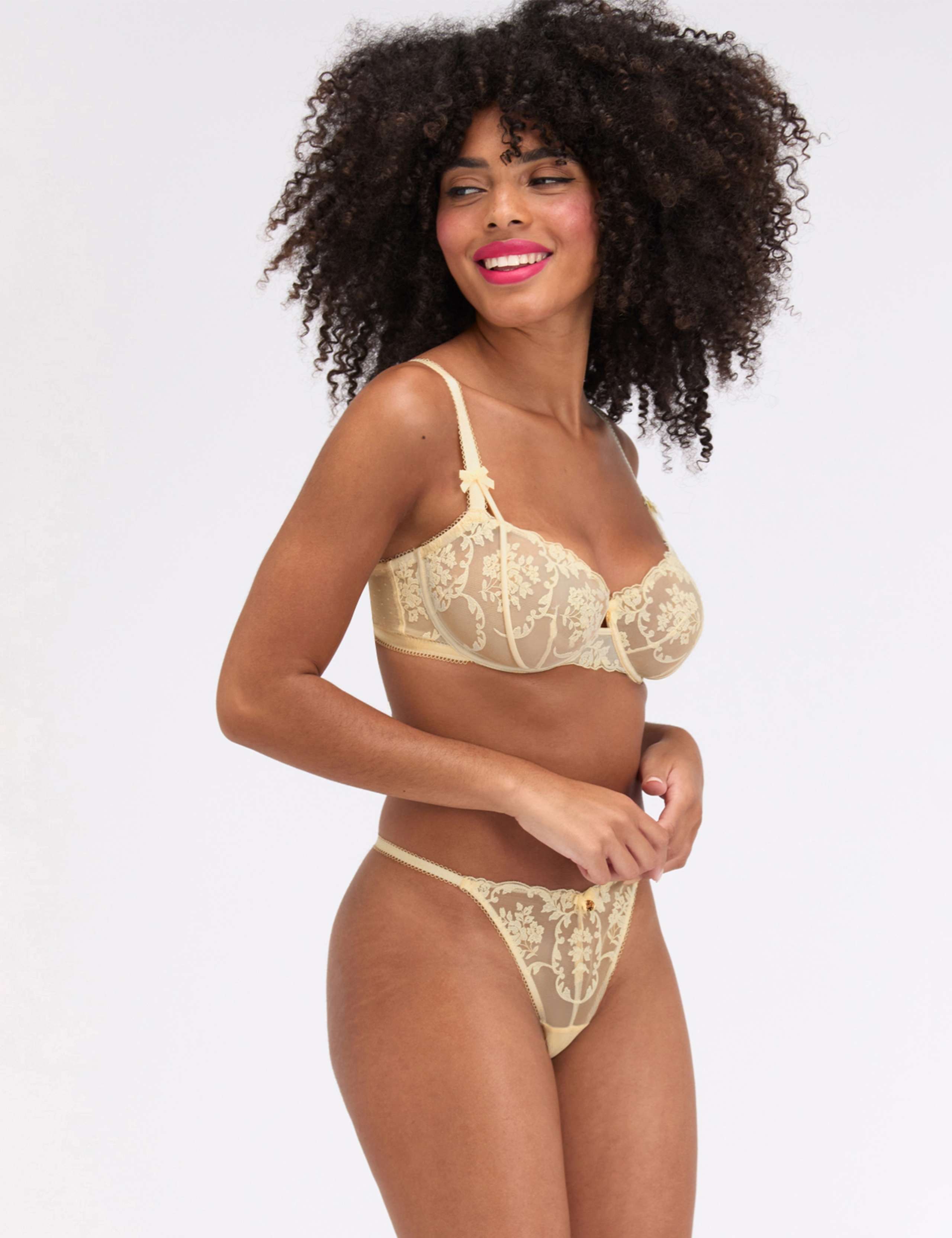 Zoe Floral Embroidered Thong 2 of 5