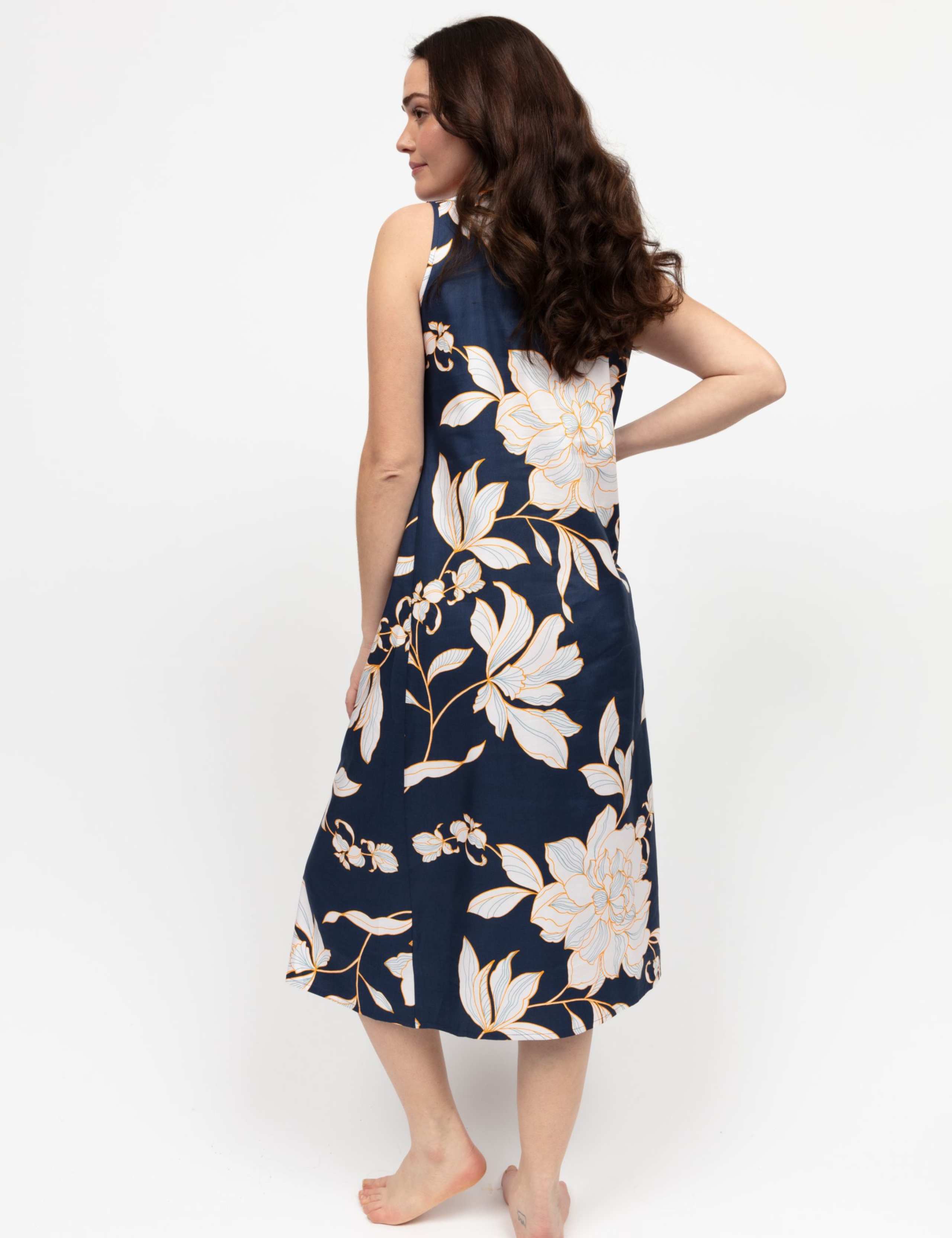 Cotton Floral Midi Long Nighties 4 of 4