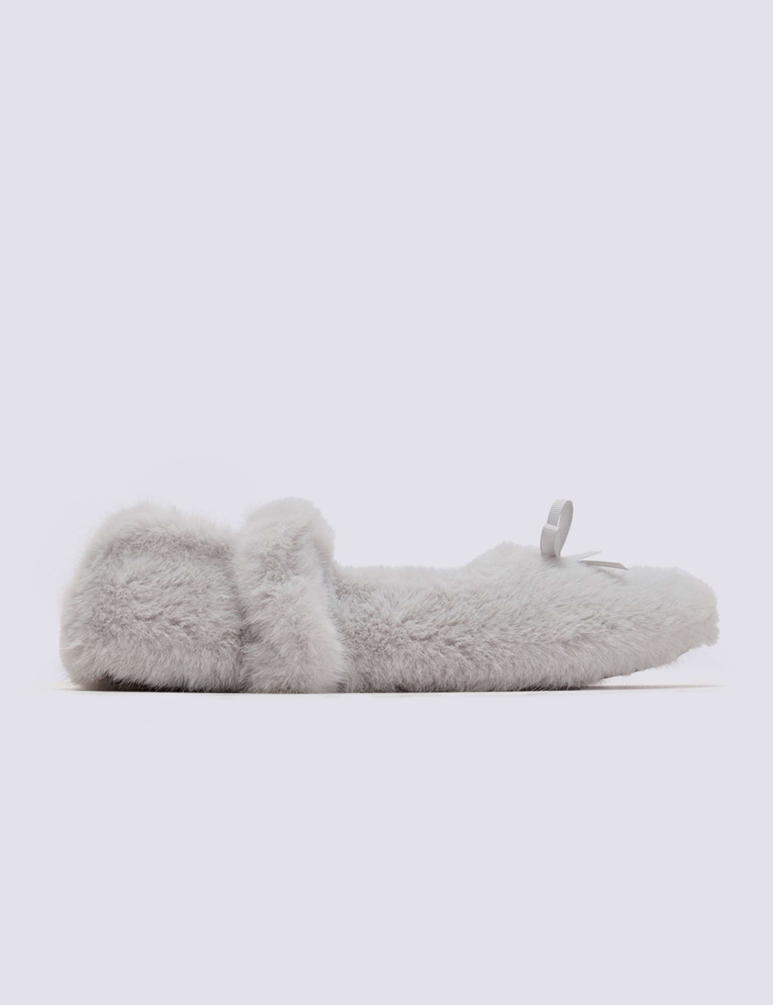 Fluffy Bow Ballerina Slippers 2 of 6