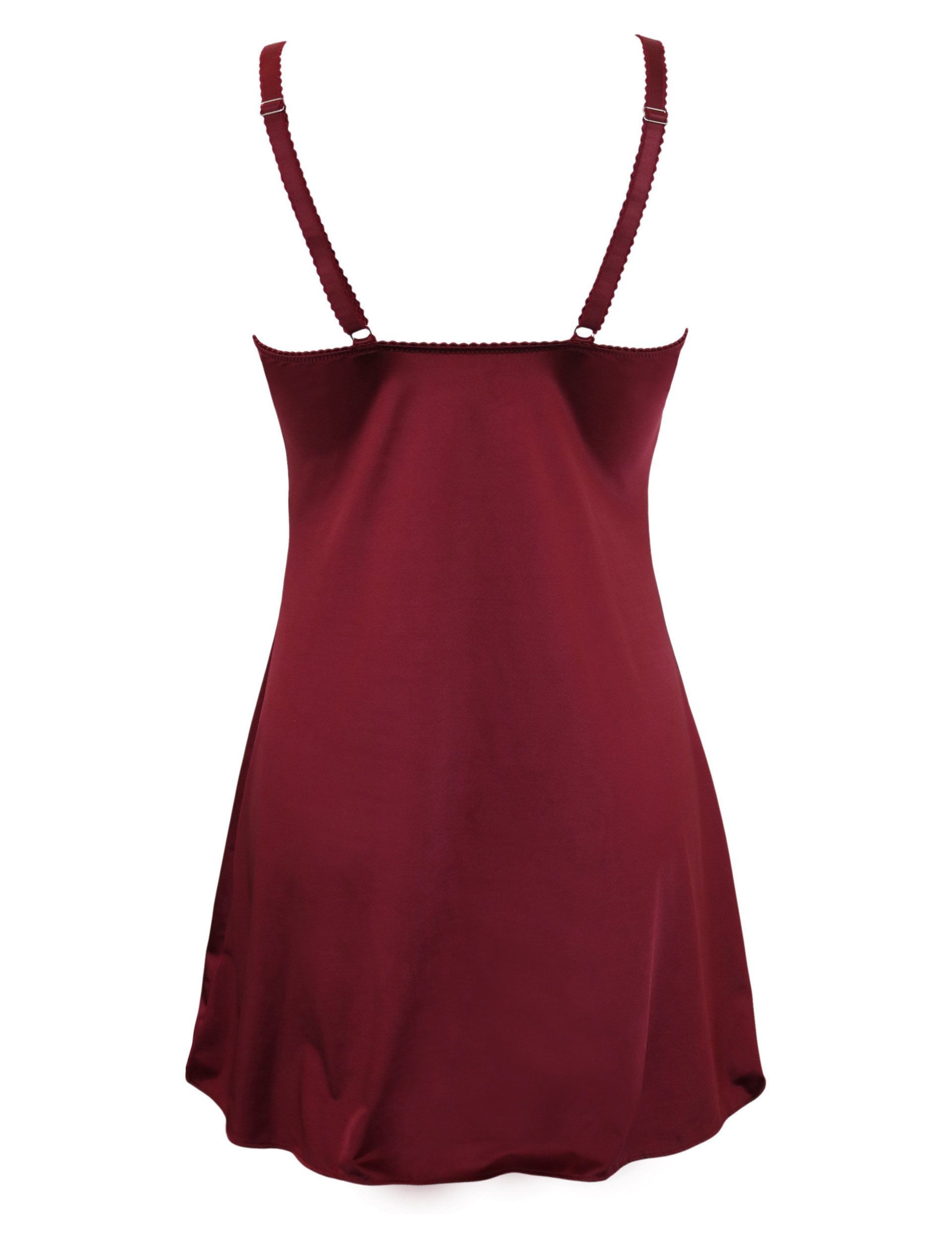 Hollywood Satin Lace Trim Strappy Chemise 8 of 8