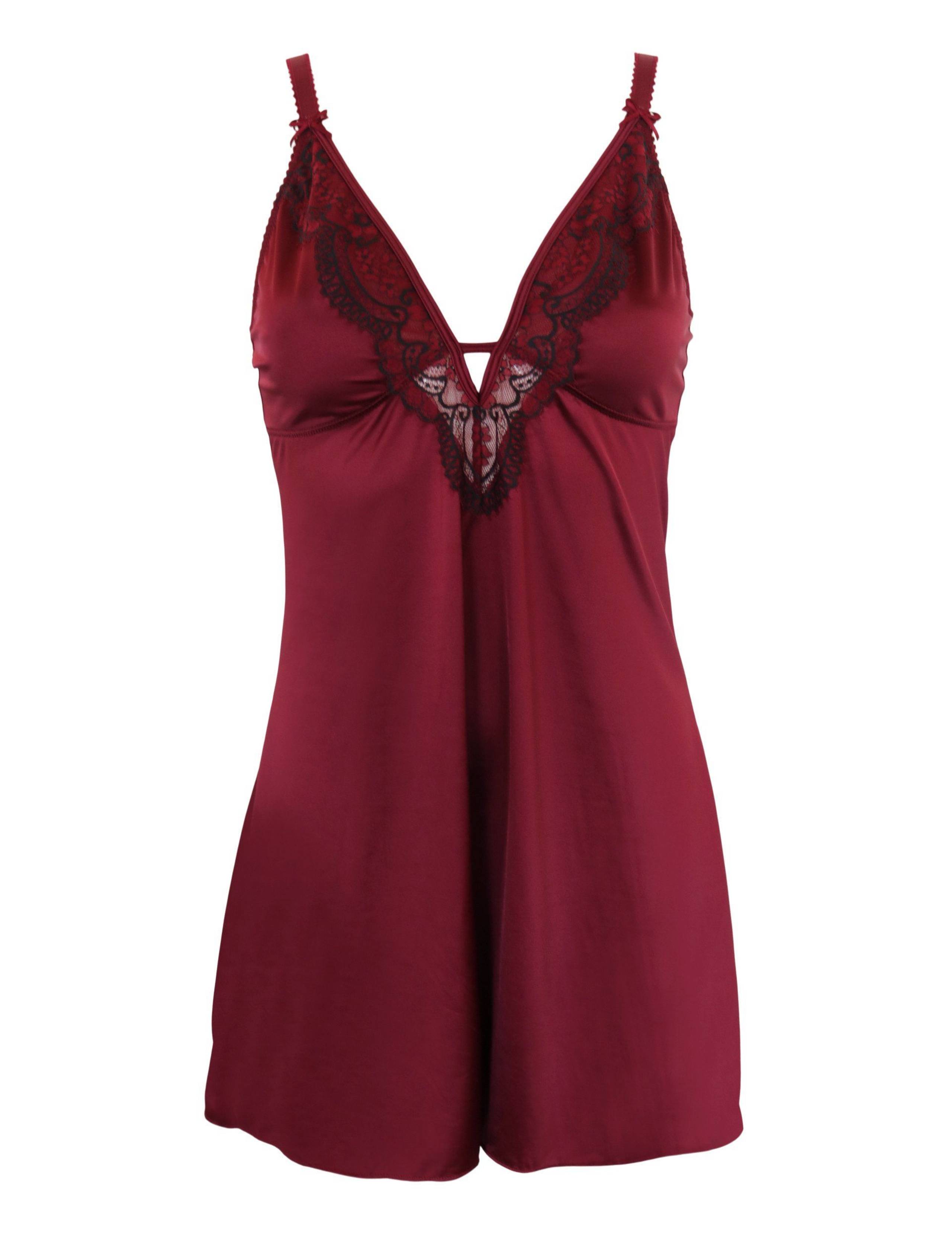 Hollywood Satin Lace Trim Strappy Chemise 2 of 8