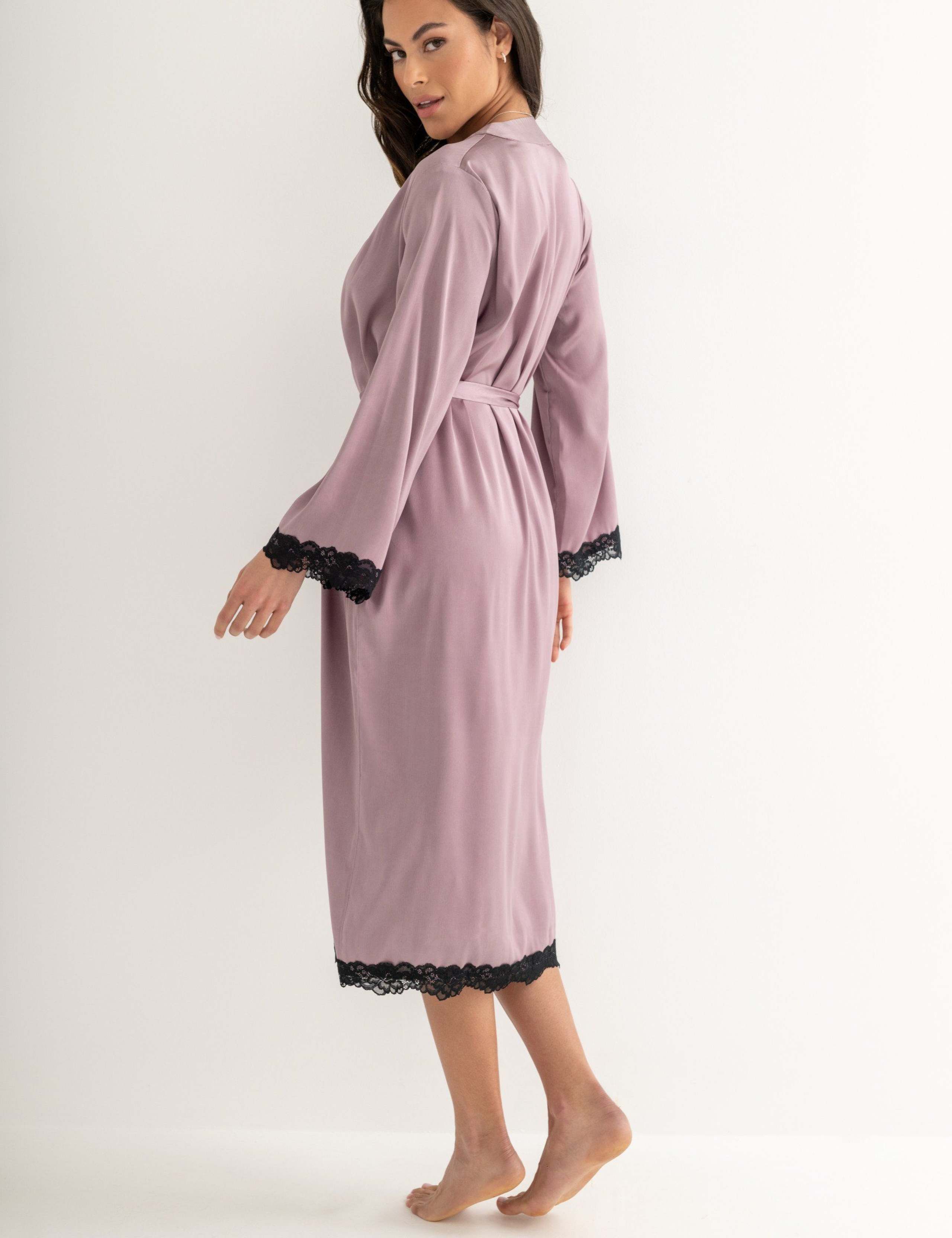 Dusk Satin & Lace Dressing Gown 7 of 8