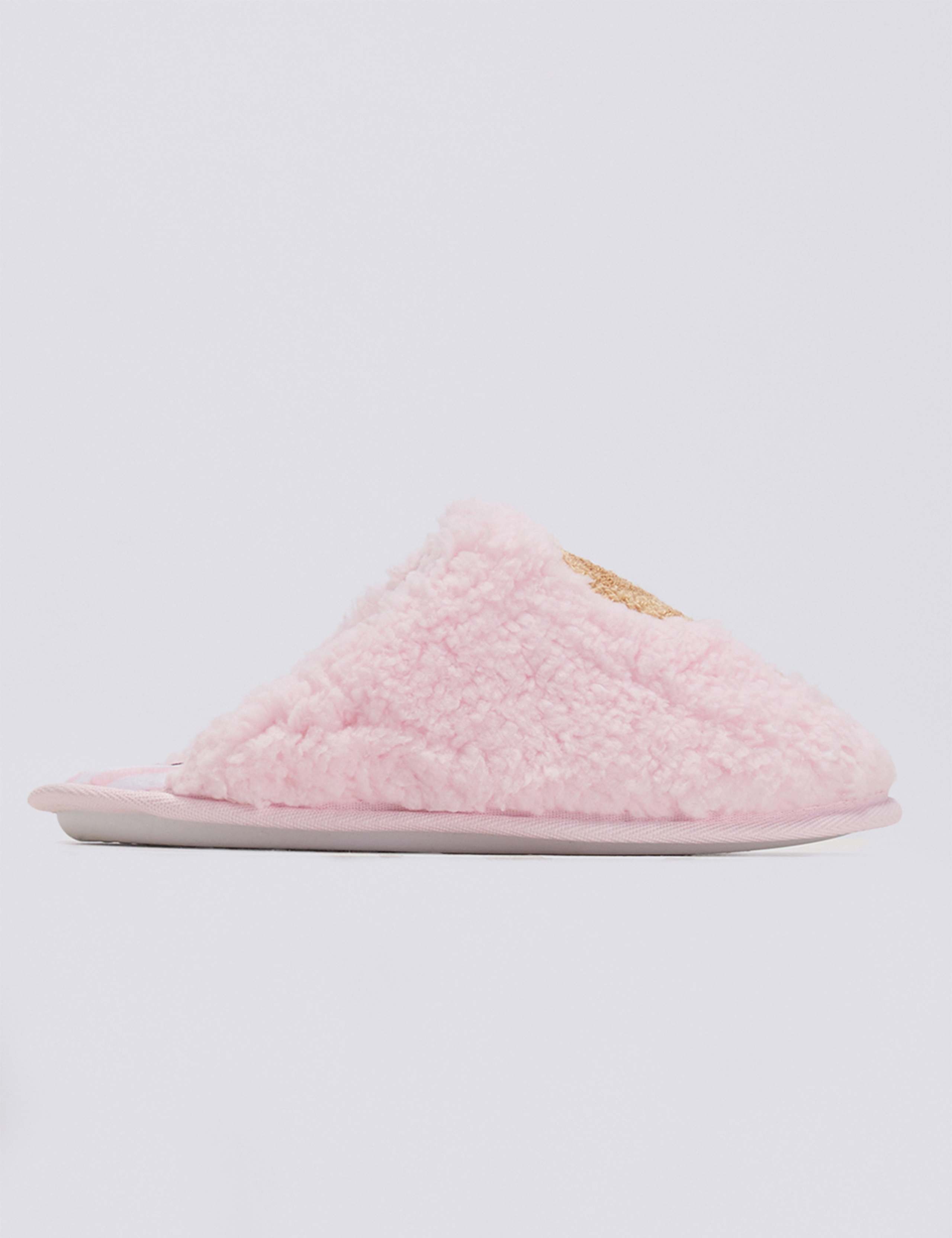 Cat Teddy Fleece Mule Slippers 2 of 7