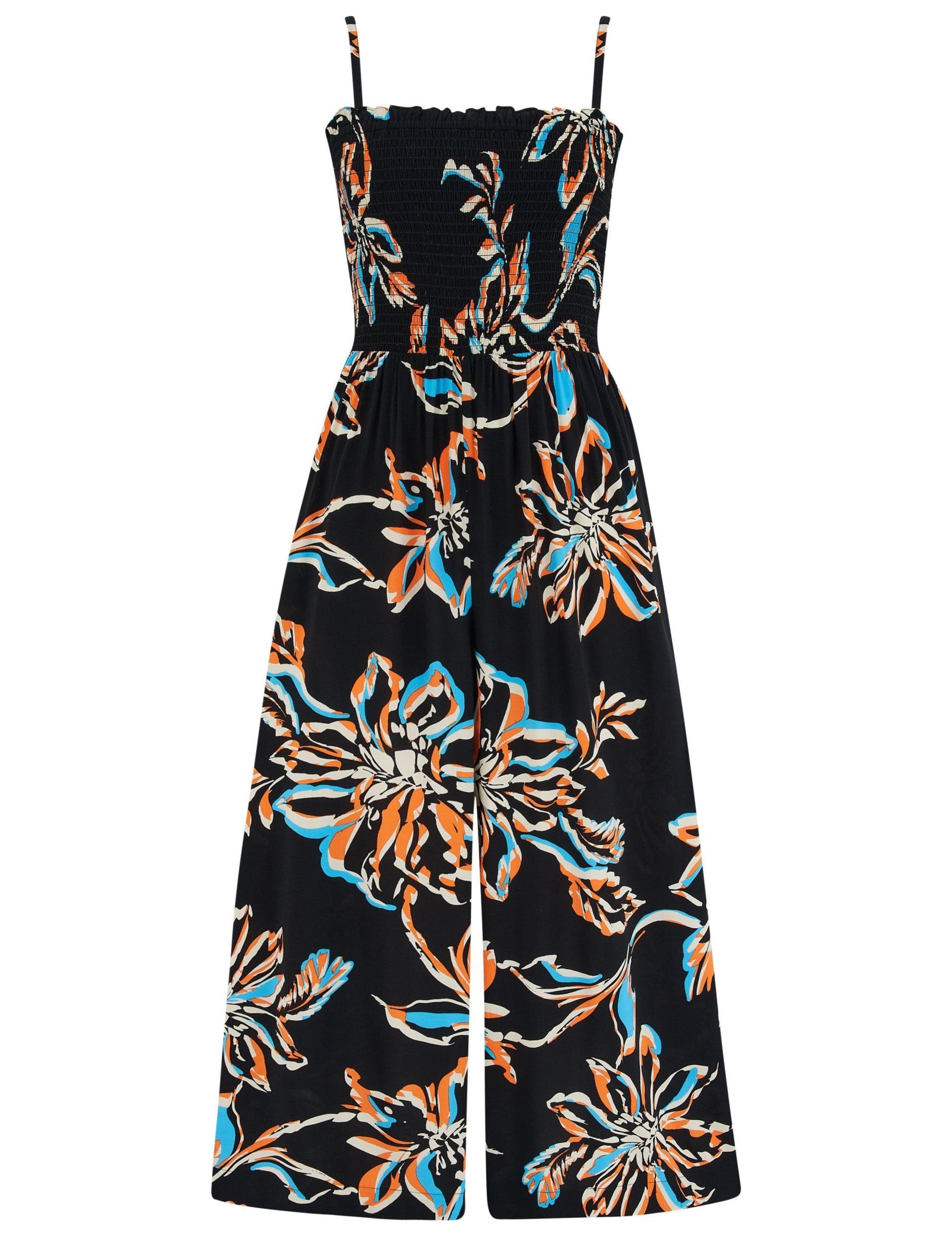 Anna Strapless Shirred Bodice Crop Leg Woven Beach Jumpsuit 2 of 4