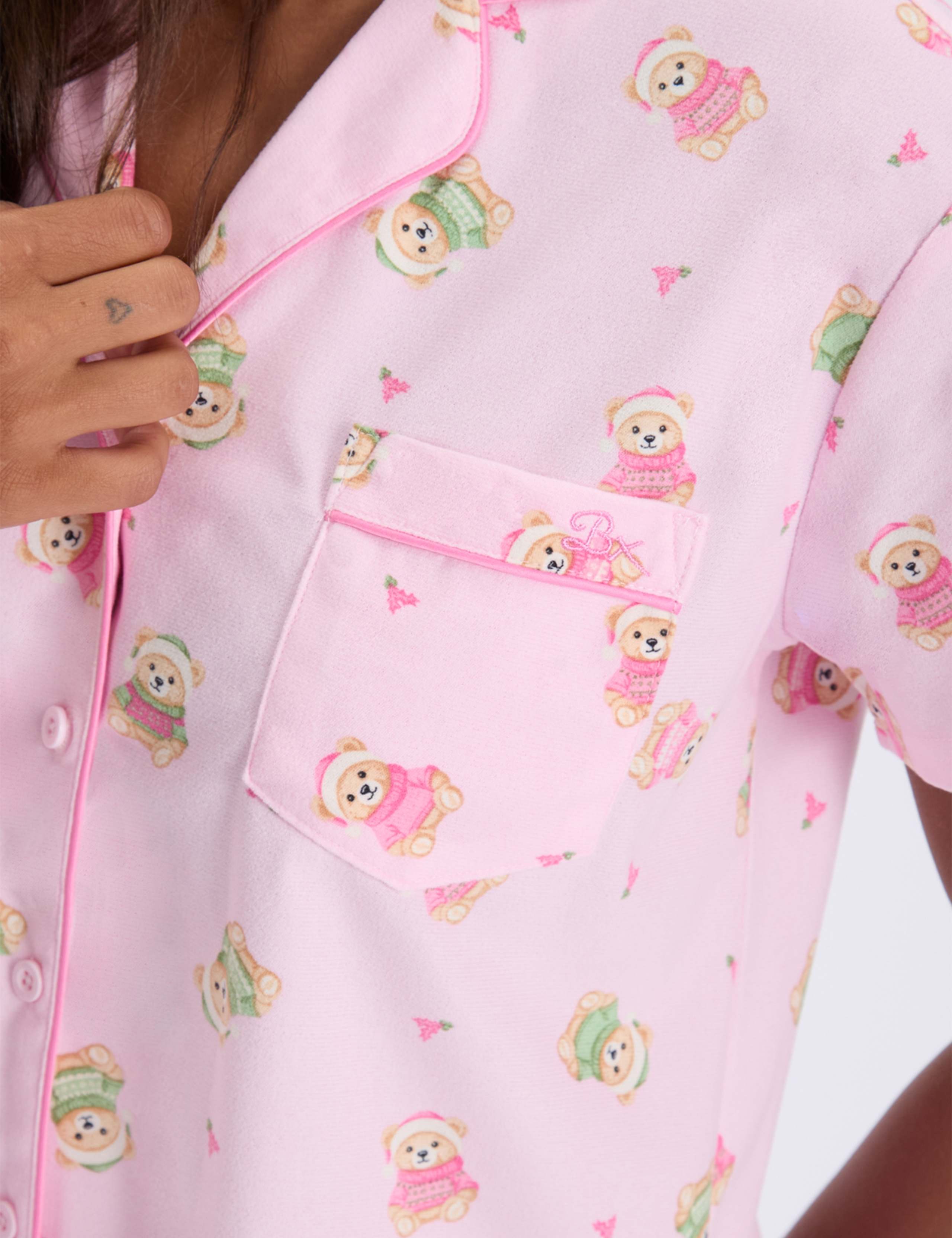 Teddy Bear Fleece Short Pyjama In A Bag 4 of 8
