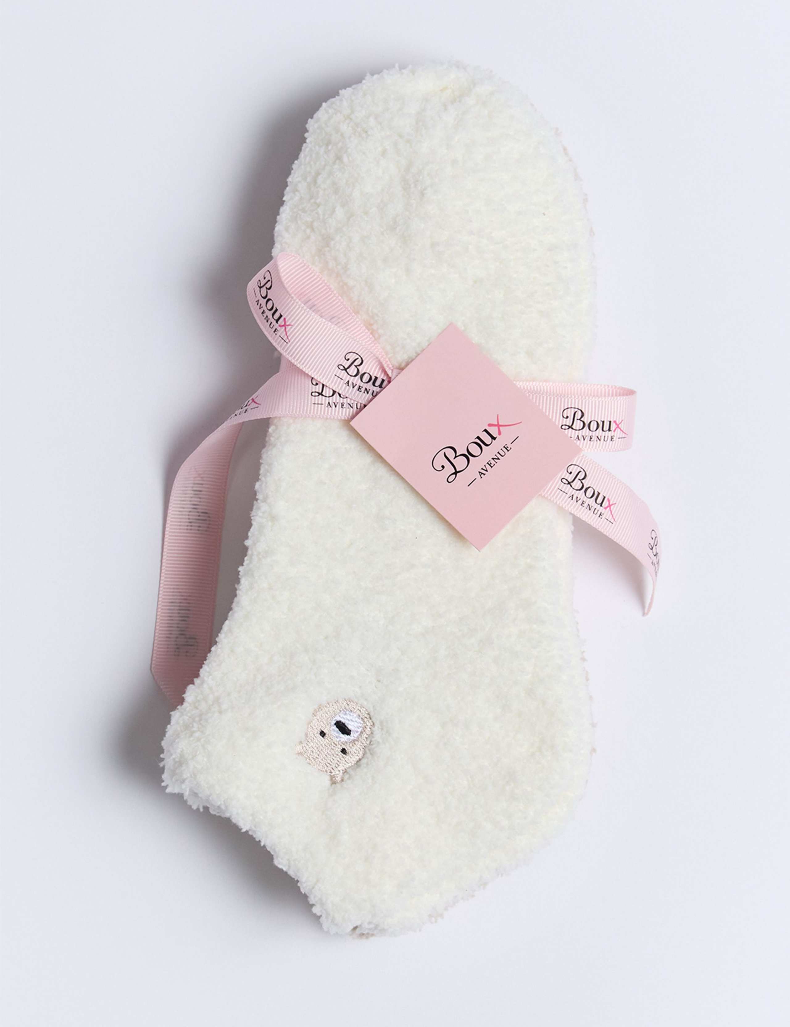 2pk Cosy Bear & Bow Trainer Fluffy Socks 4 of 4