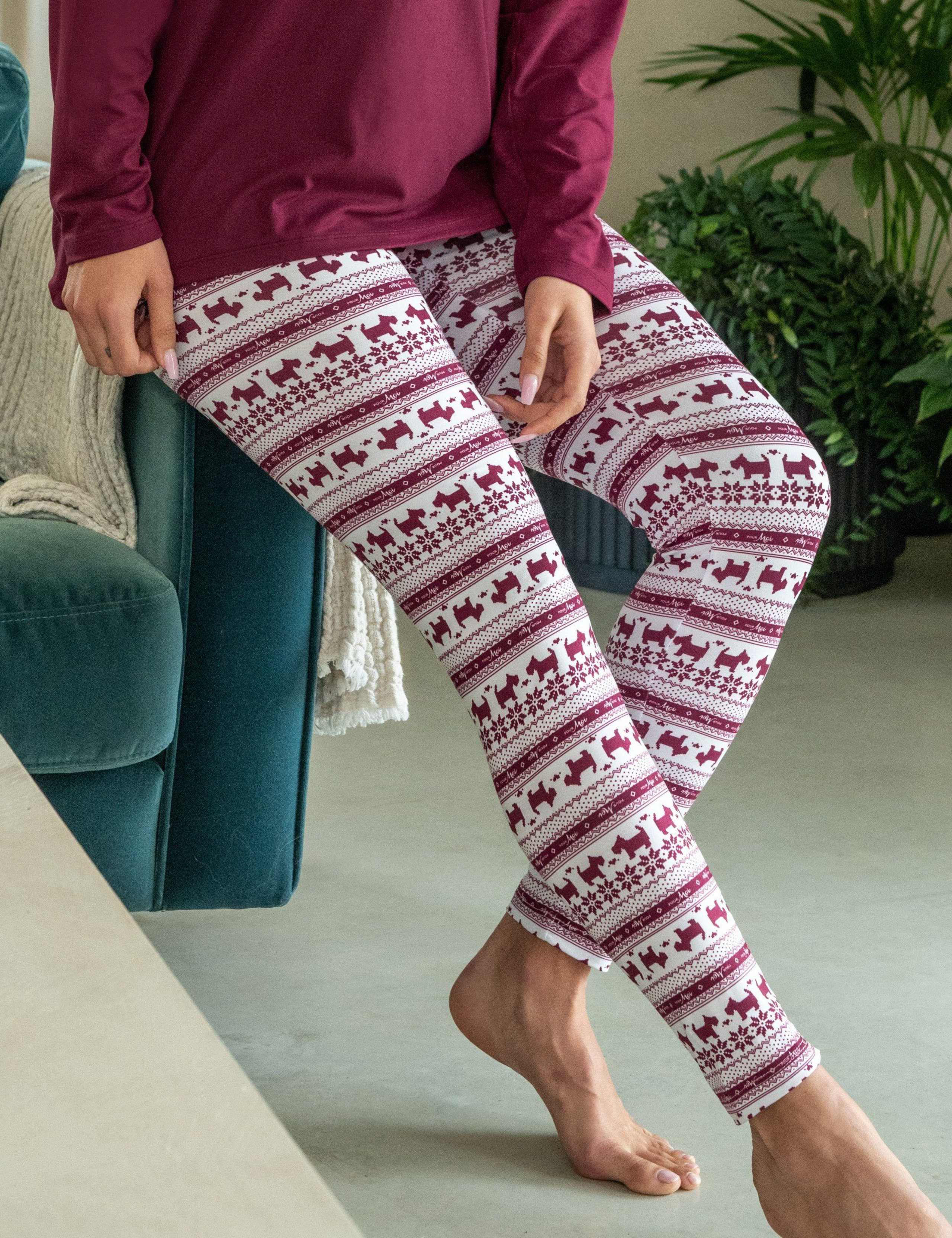 Christmas Soft Touch Jersey Legging Pyjama Set 4 of 8