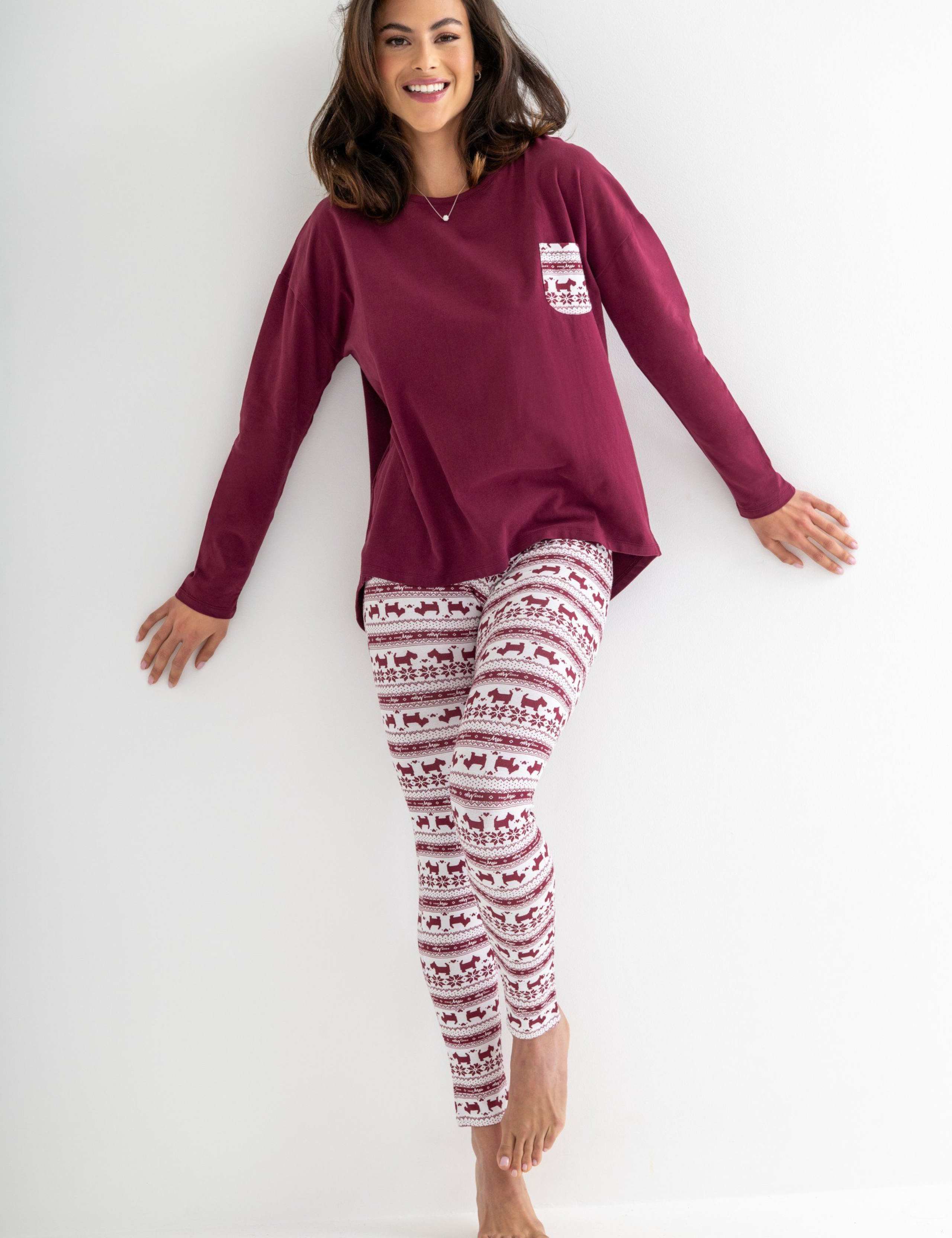 Christmas Soft Touch Jersey Legging Pyjama Set 8 of 8