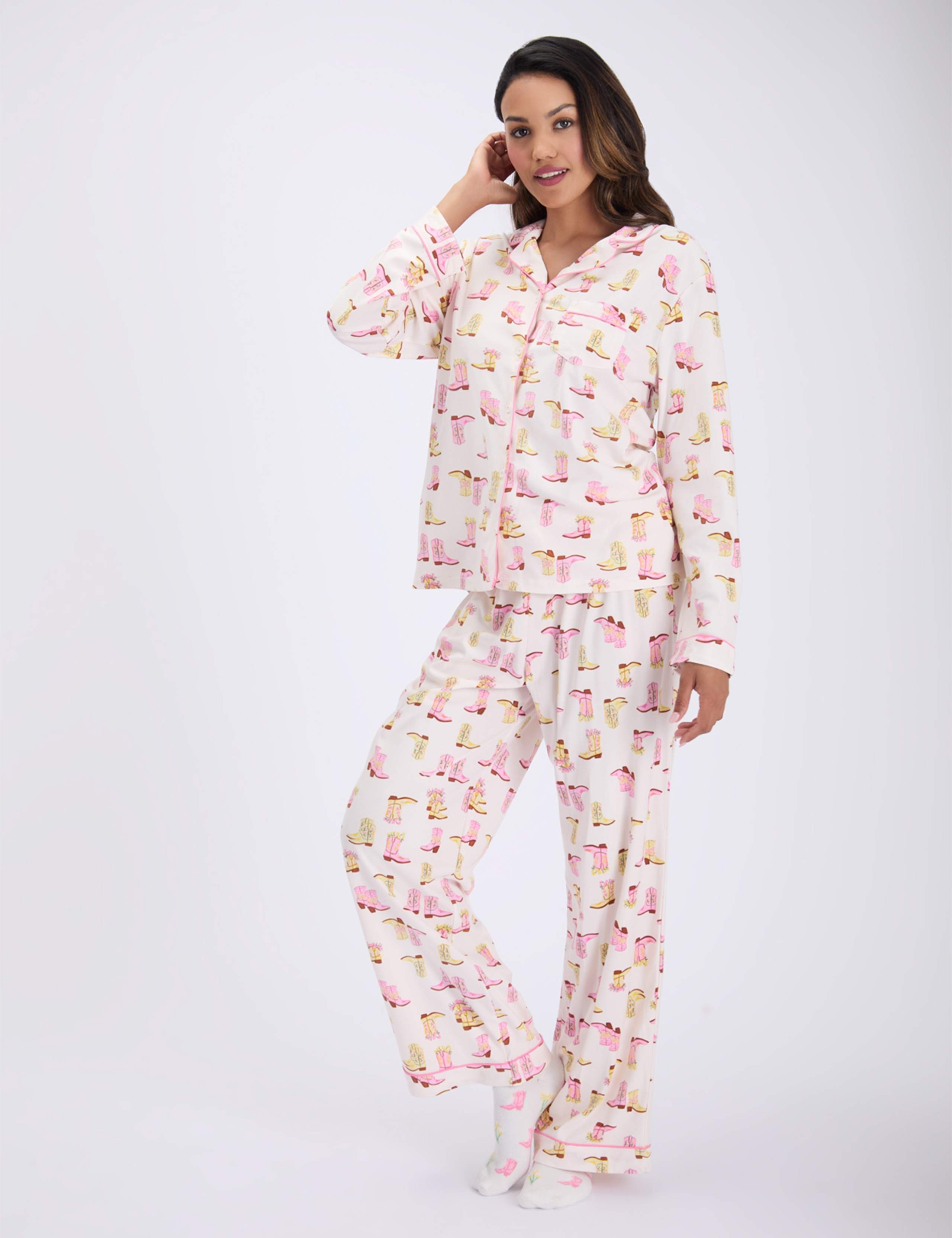 Fleece Cowgirl Pyjama Set in a Bag 1 of 7