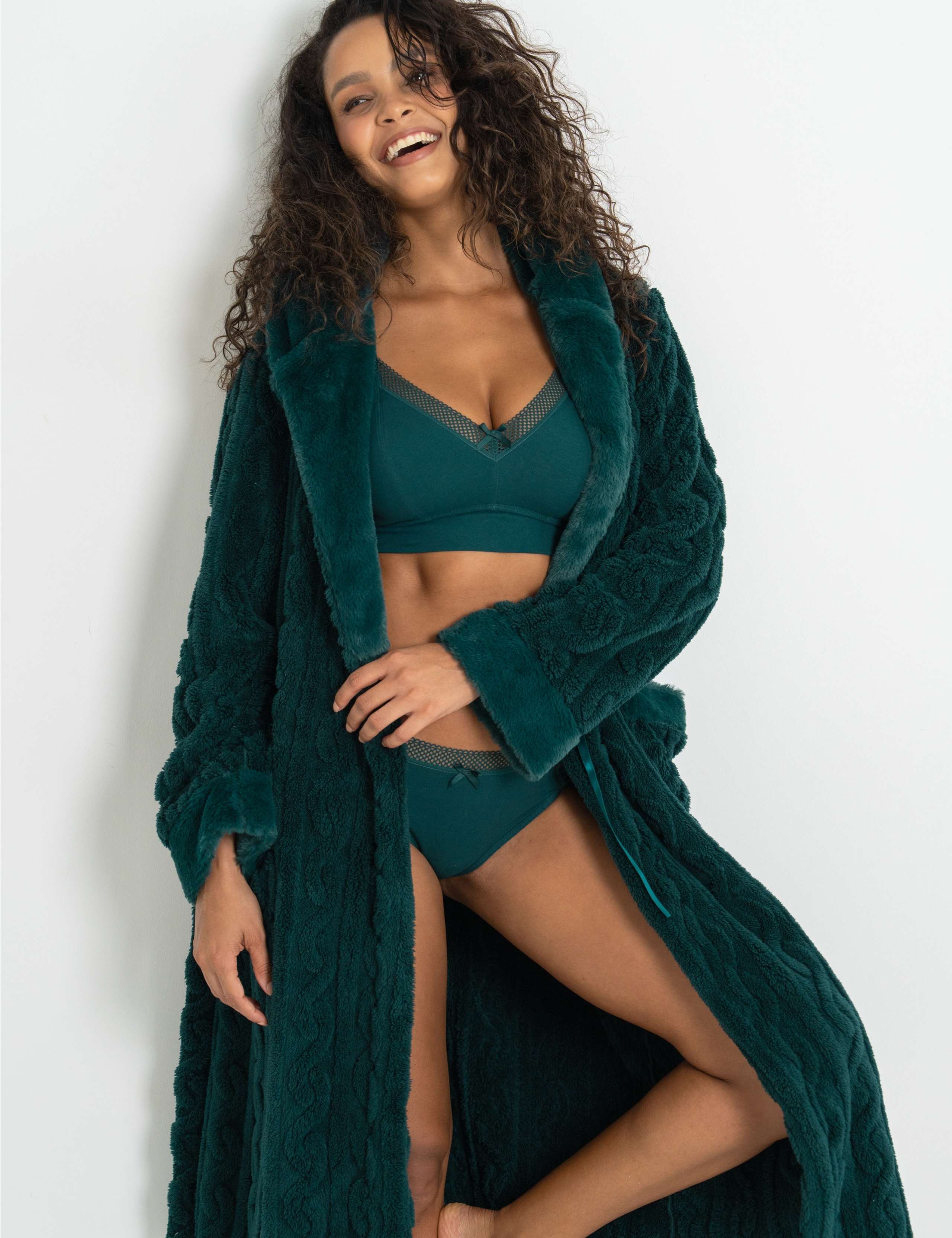 Fleece Hooded Dressing Gown 6 of 6