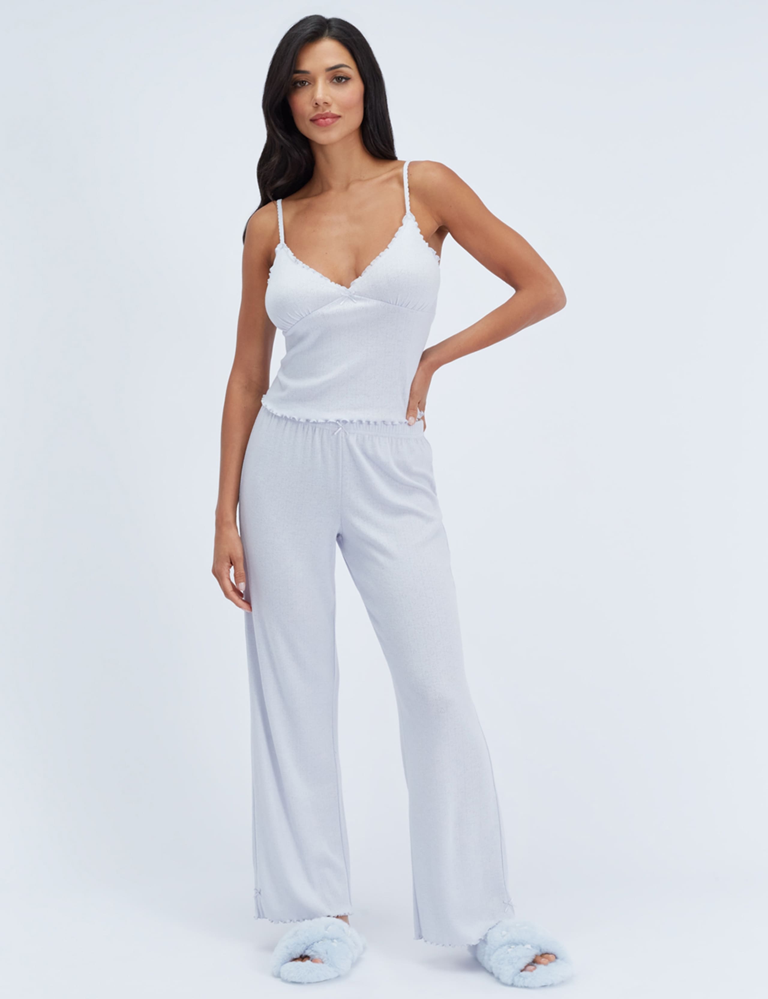 Pointelle Frill Cami Pyjama Set 1 of 8