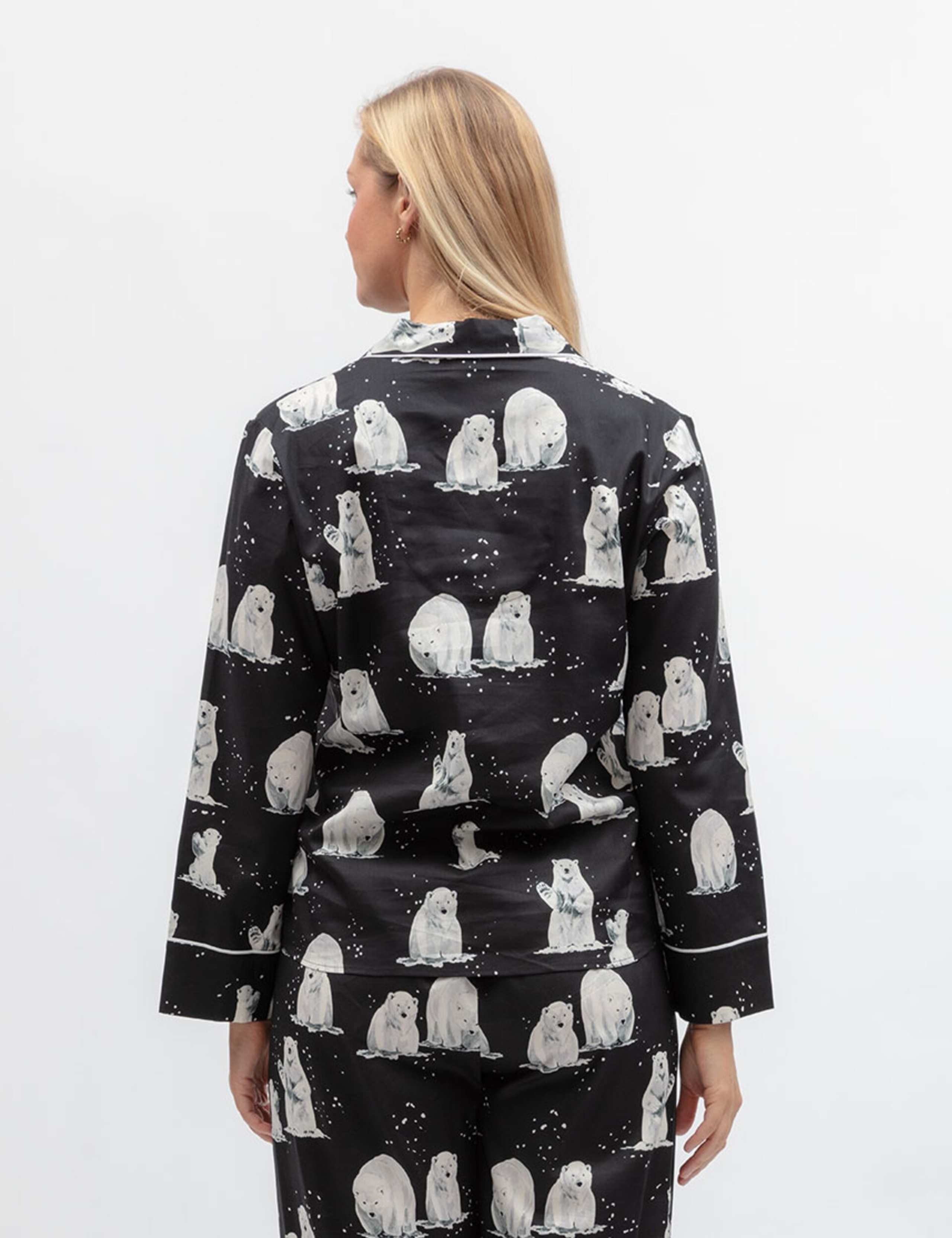 Cotton Modal Polar Bear Print Pyjama Top 3 of 3