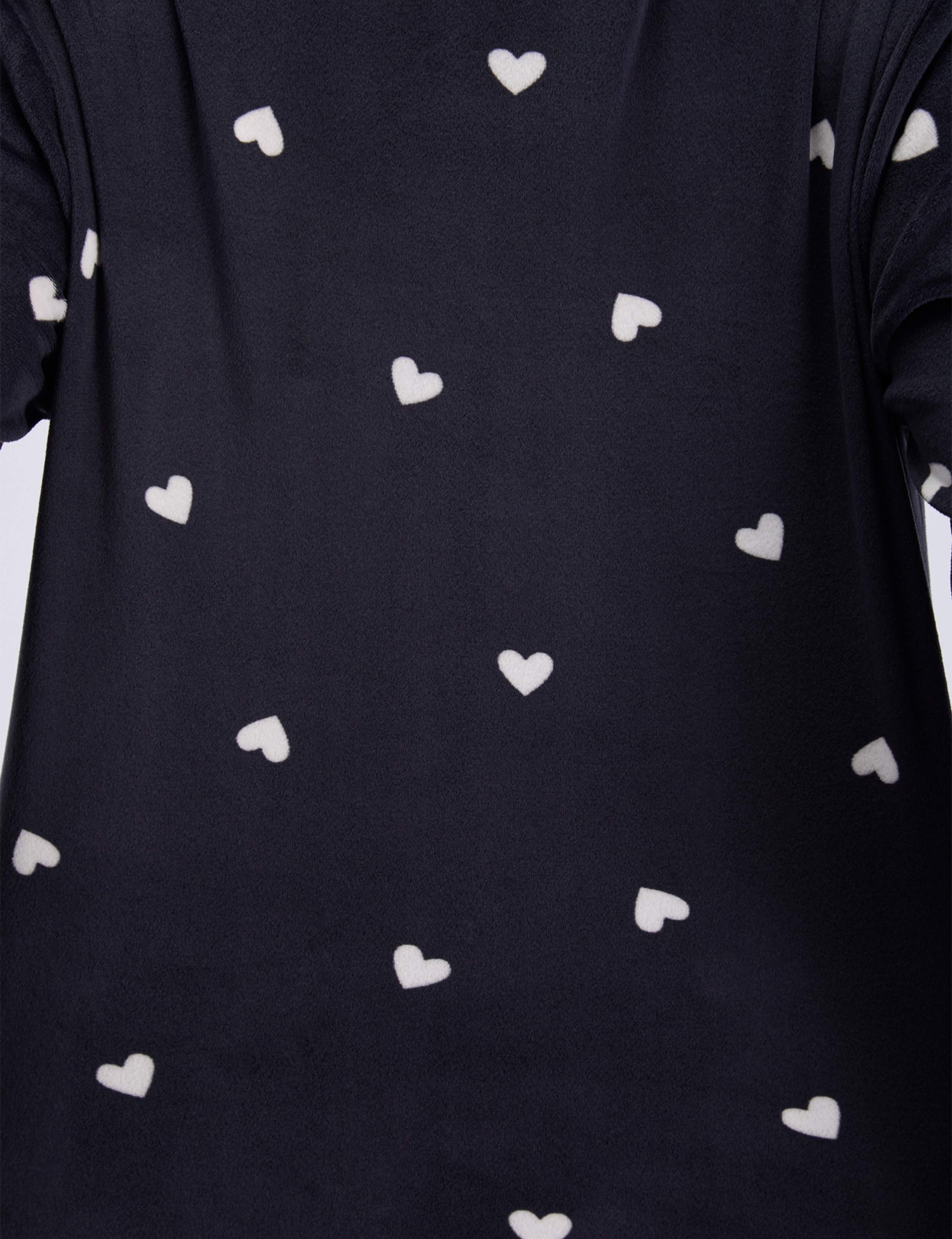 Velour Heart Print Revere Pyjama Set 7 of 7