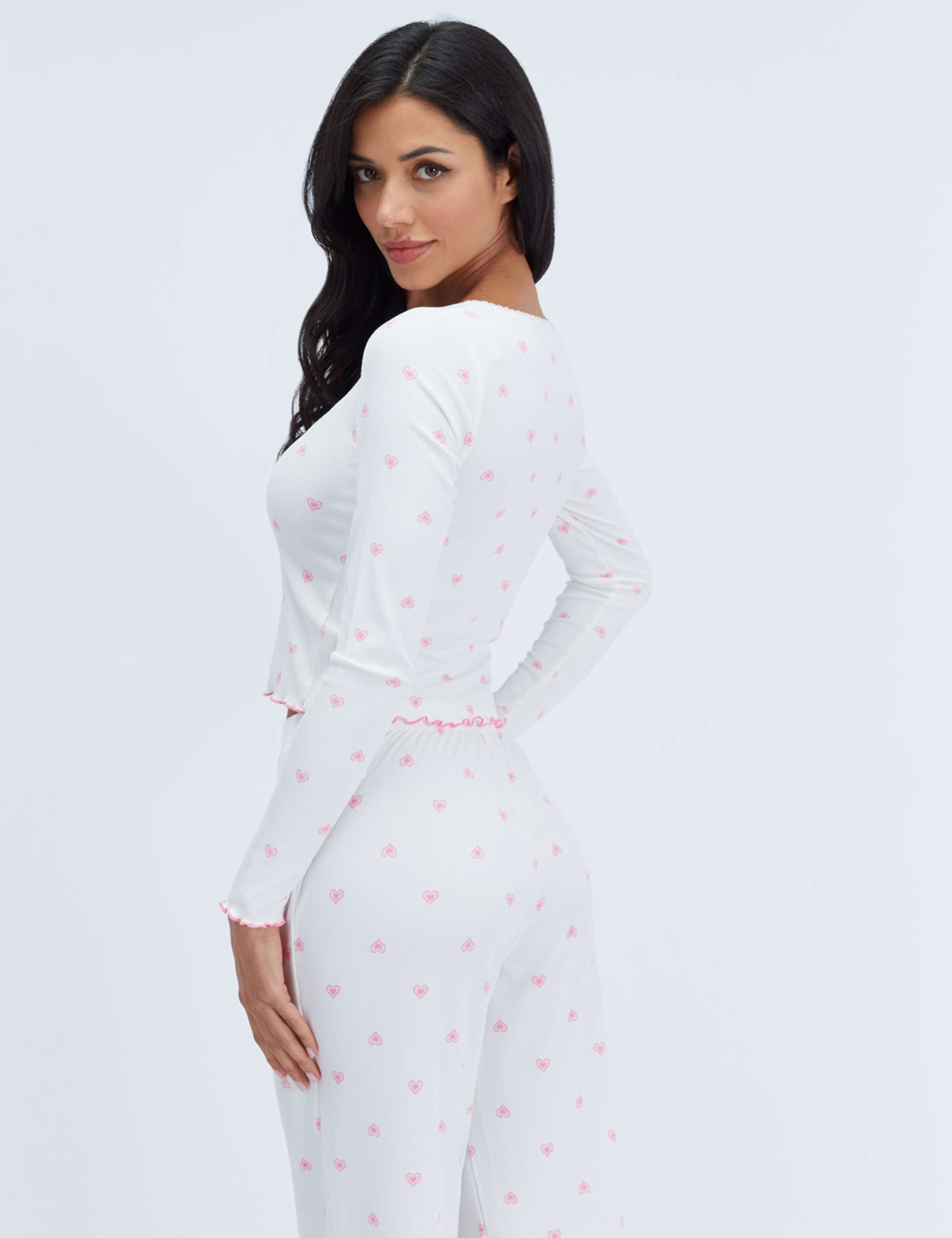 Heart Ribbed Bow Pyjama Set 6 of 7