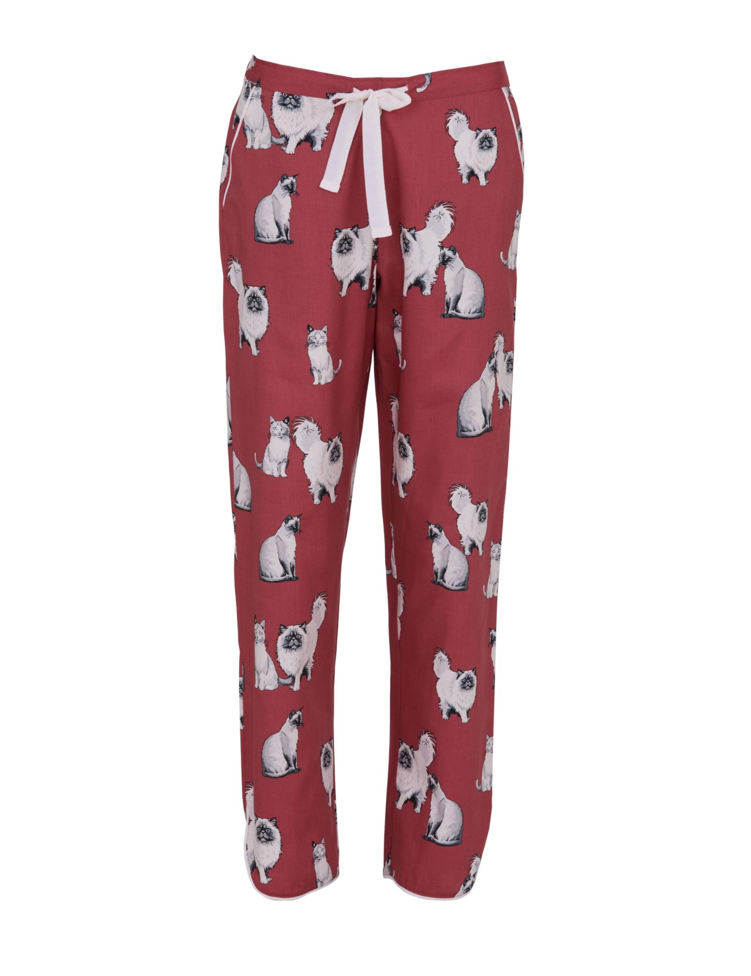 Cotton Modal Cat Print Pyjama Bottoms 2 of 4