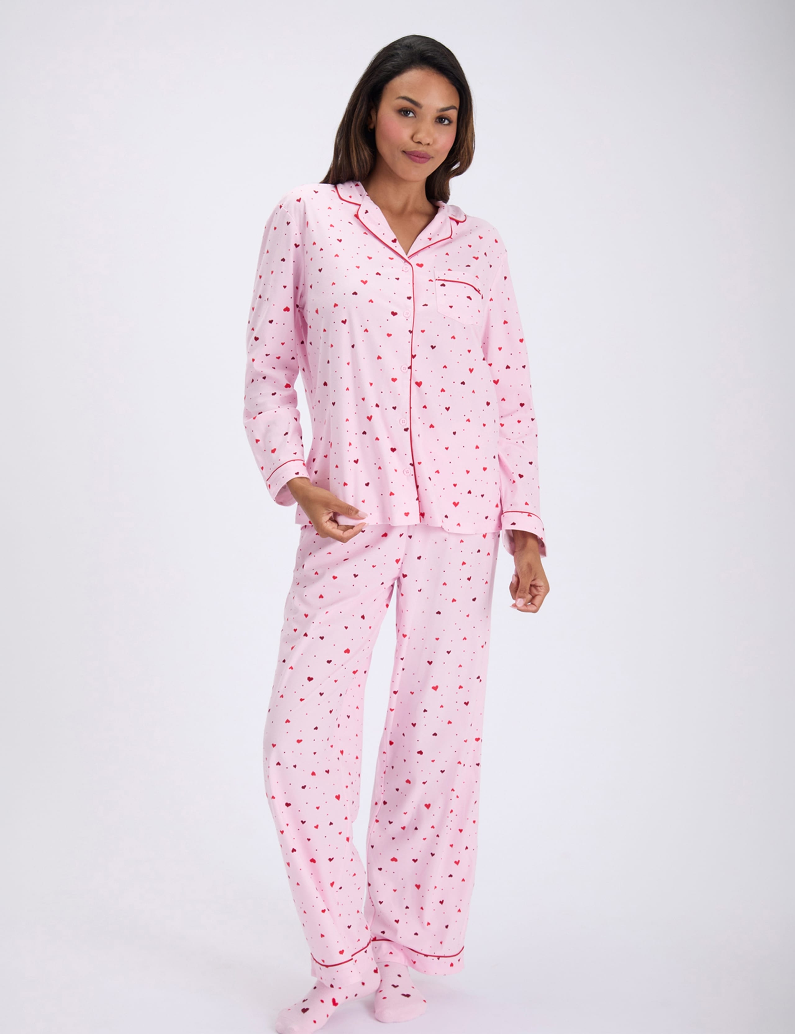 Fleece Heart Pyjama Set in a Bag 1 of 7