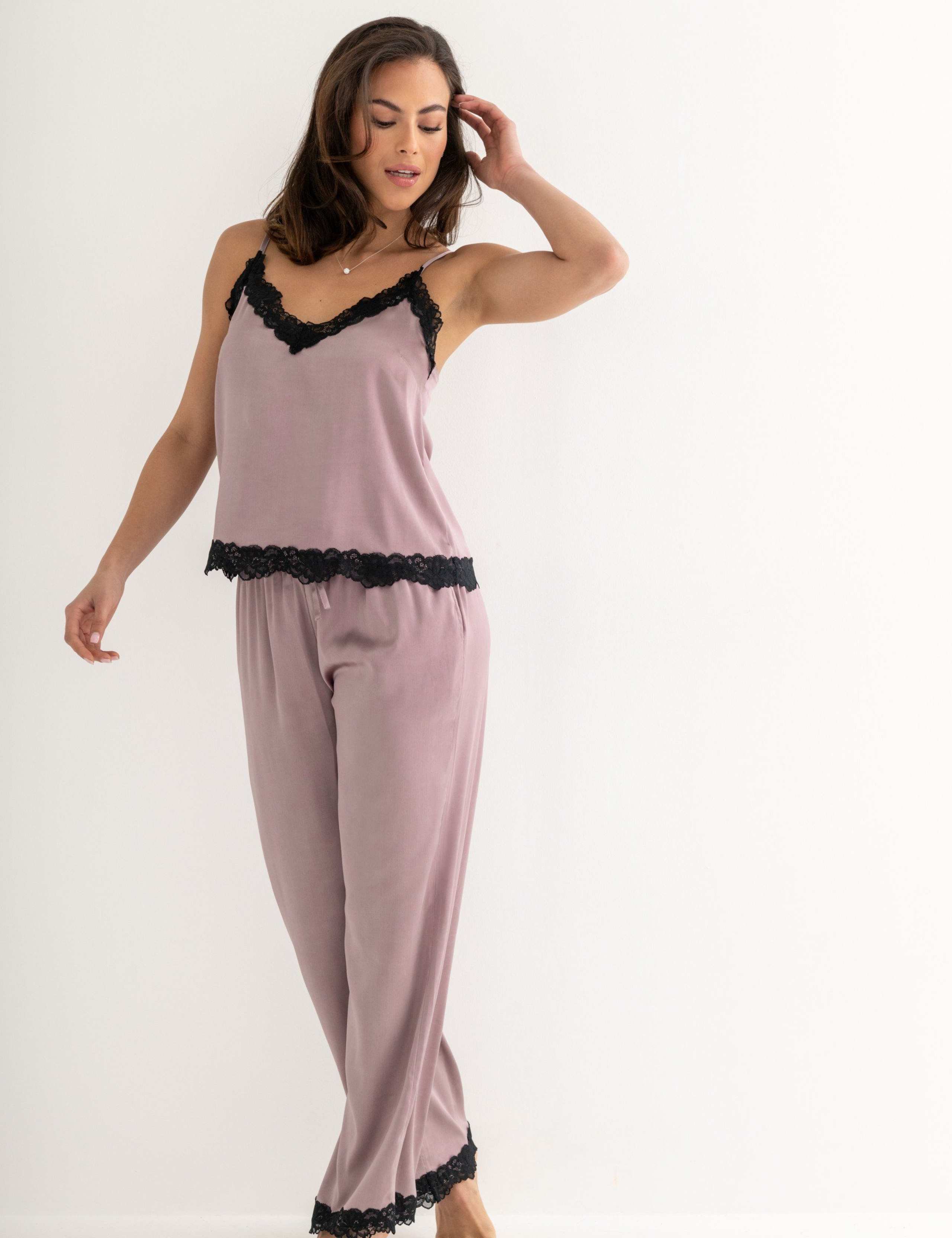 Dusk Satin Lace Trim Pyjama Set 6 of 9
