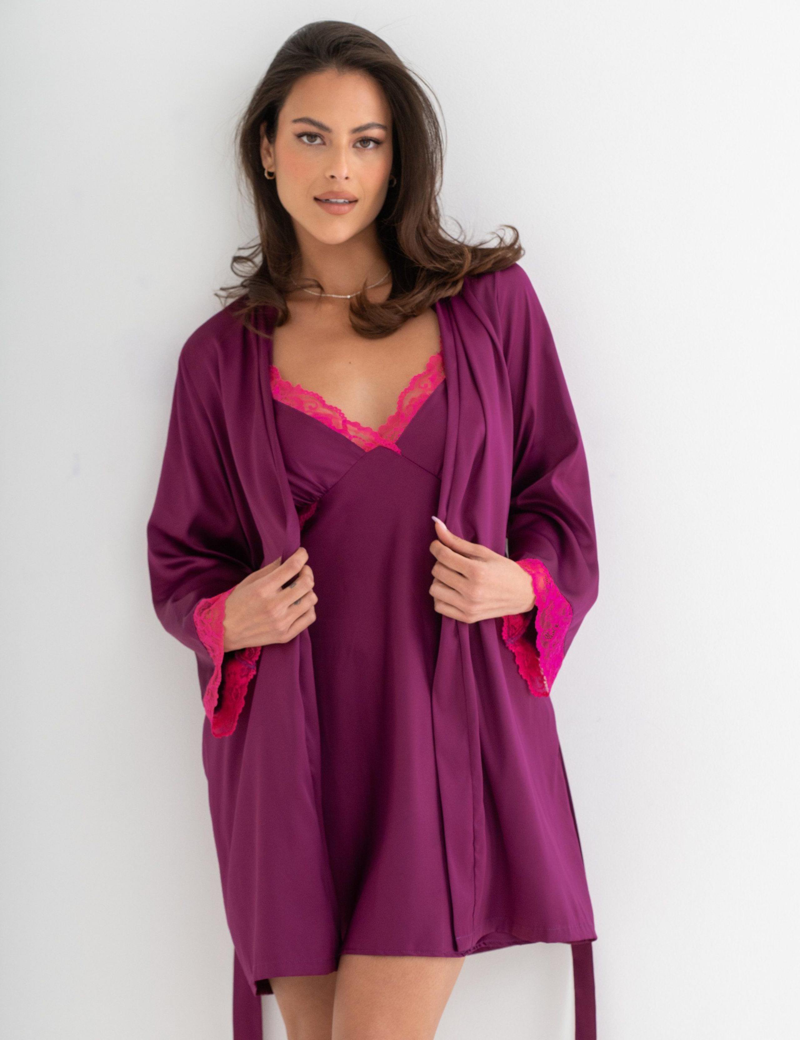 Dusk Lace Trim Dressing Gown 5 of 8