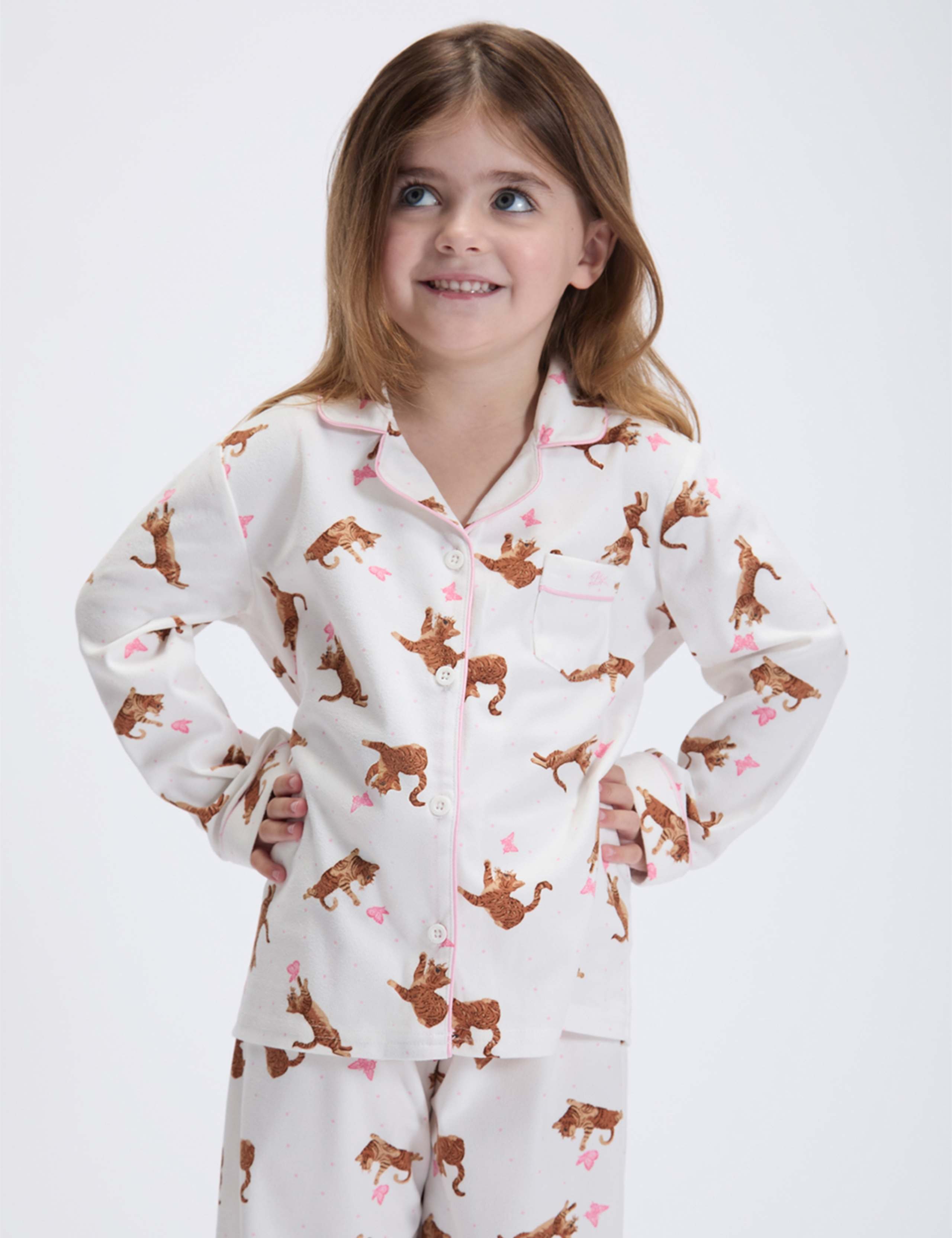 Fleece Cat Print Pyjamas in a Bag (2-12 Yrs) 2 of 6