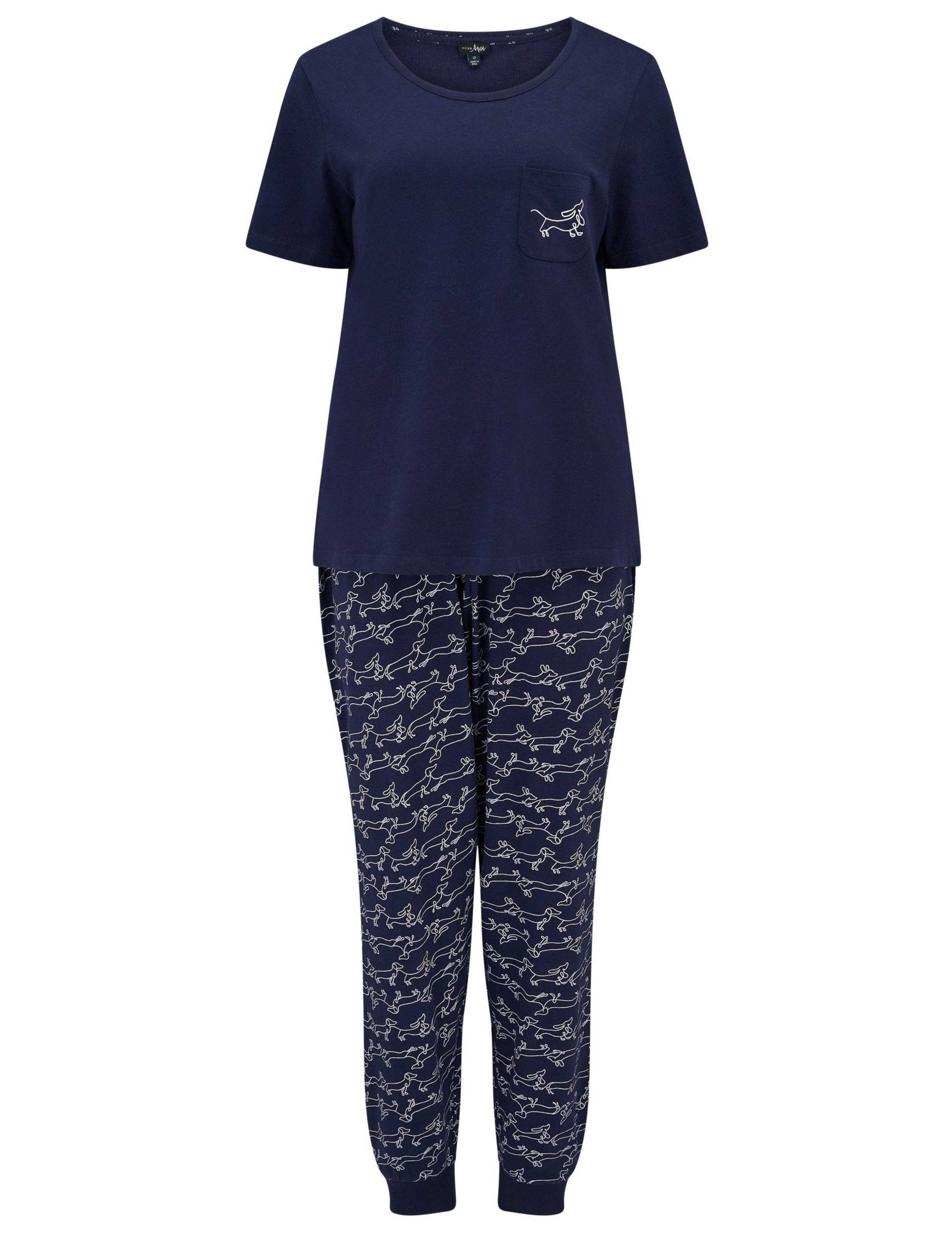 Pure Cotton Dachshund Pyjama Set 2 of 10