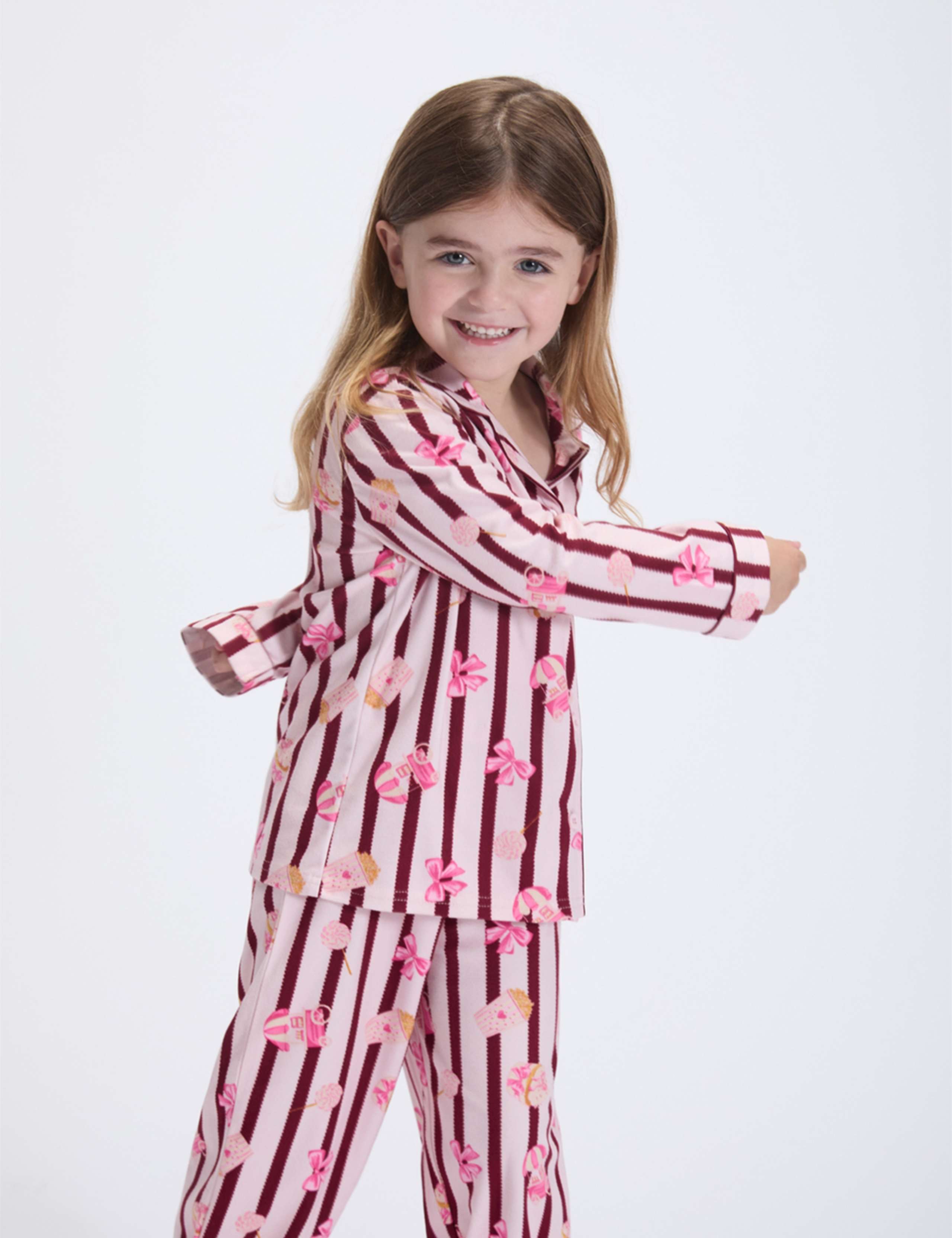 Fleece Popcorn Striped Pyjamas in a Bag (2-12 Yrs) 3 of 8