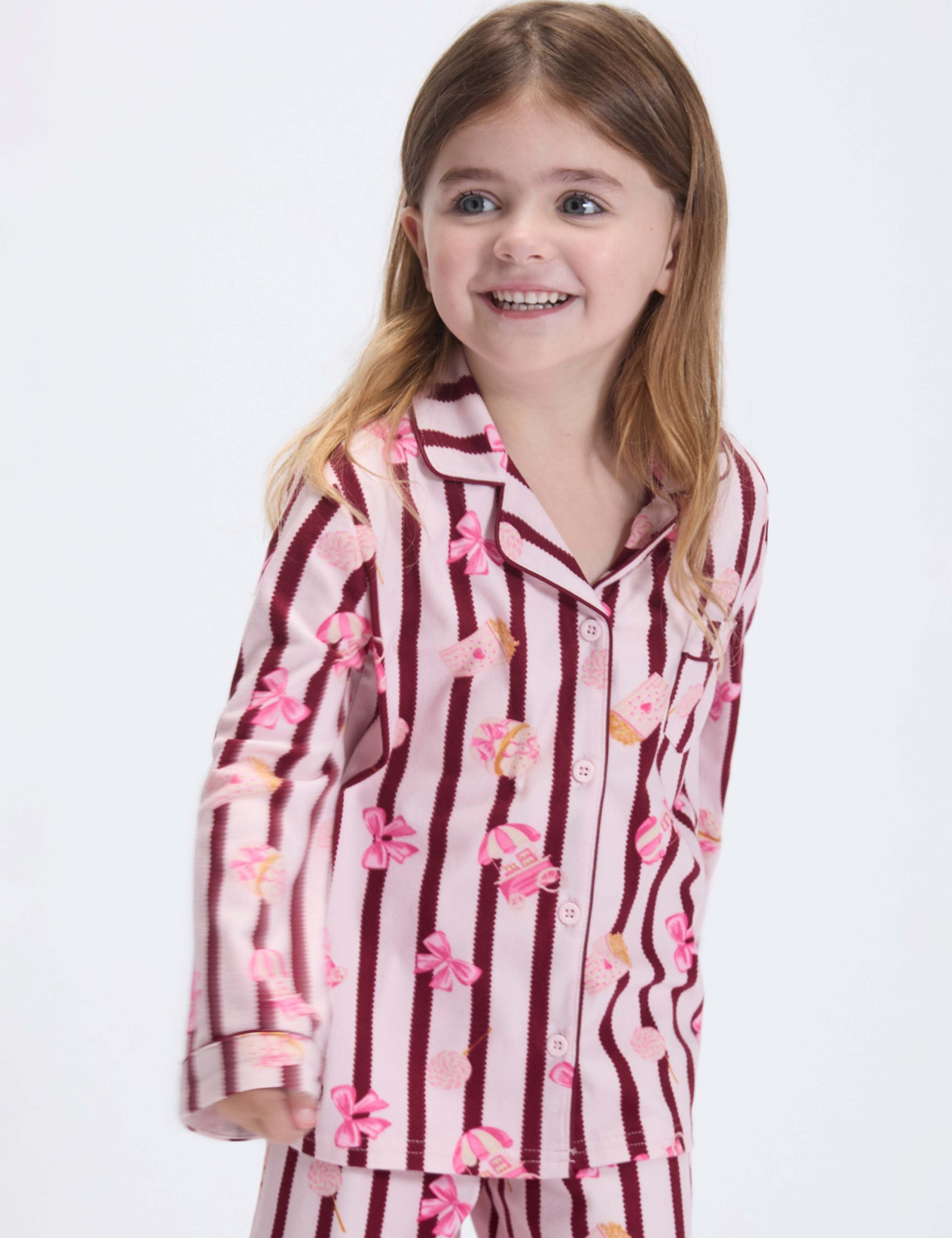 Fleece Popcorn Striped Pyjamas in a Bag (2-12 Yrs) 4 of 8