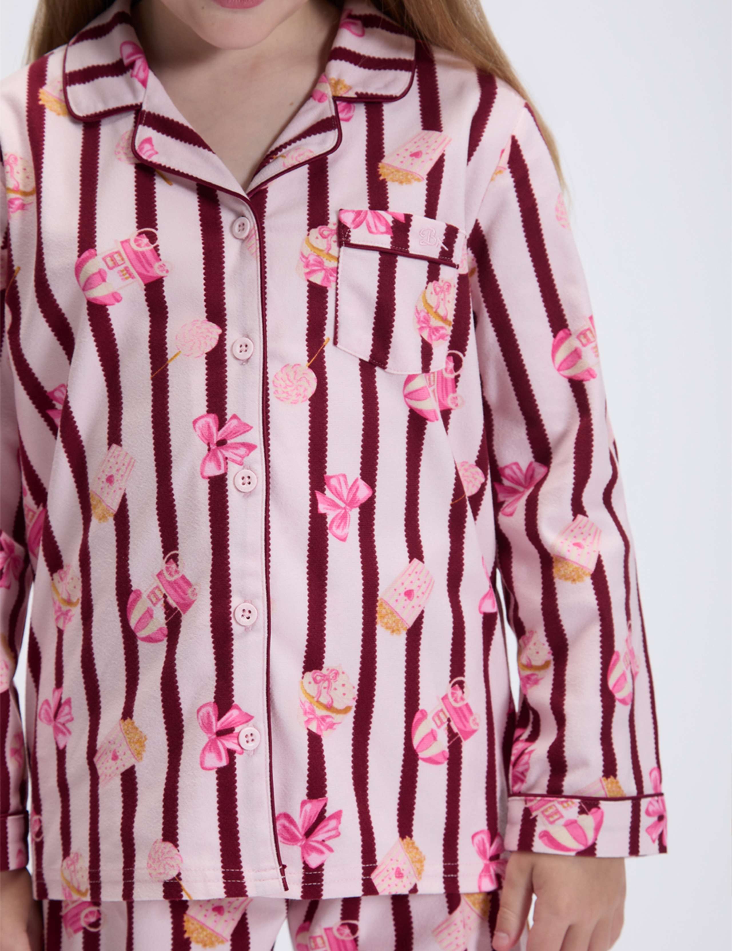 Fleece Popcorn Striped Pyjamas in a Bag (2-12 Yrs) 7 of 8