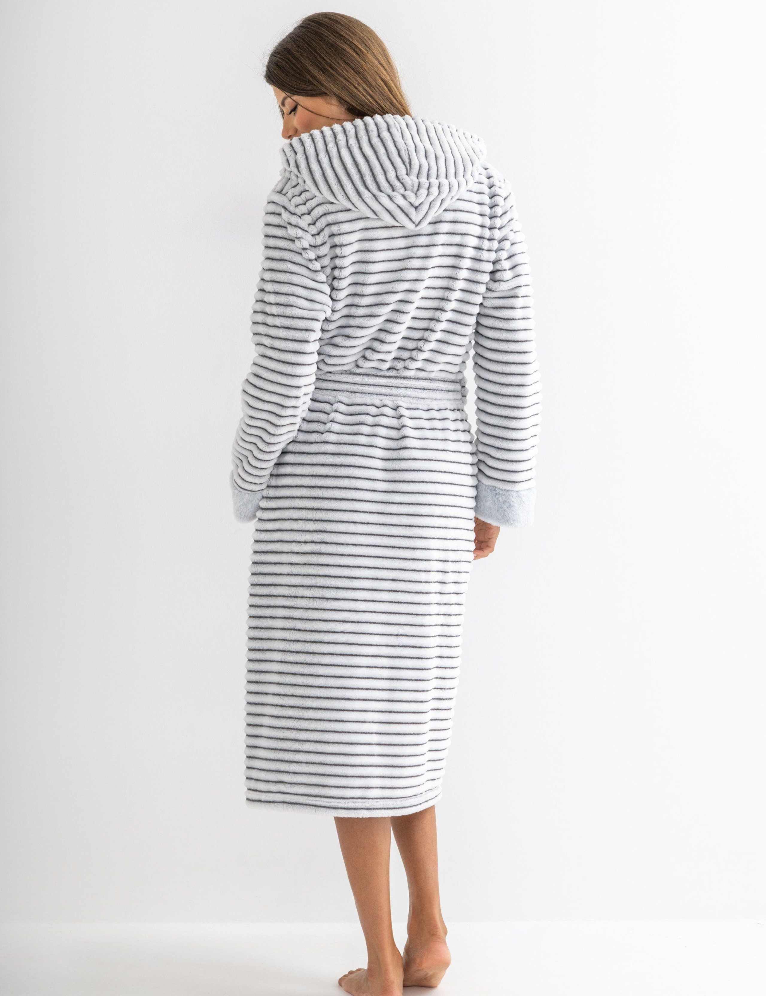 Long Fleece Striped Gown 6 of 9