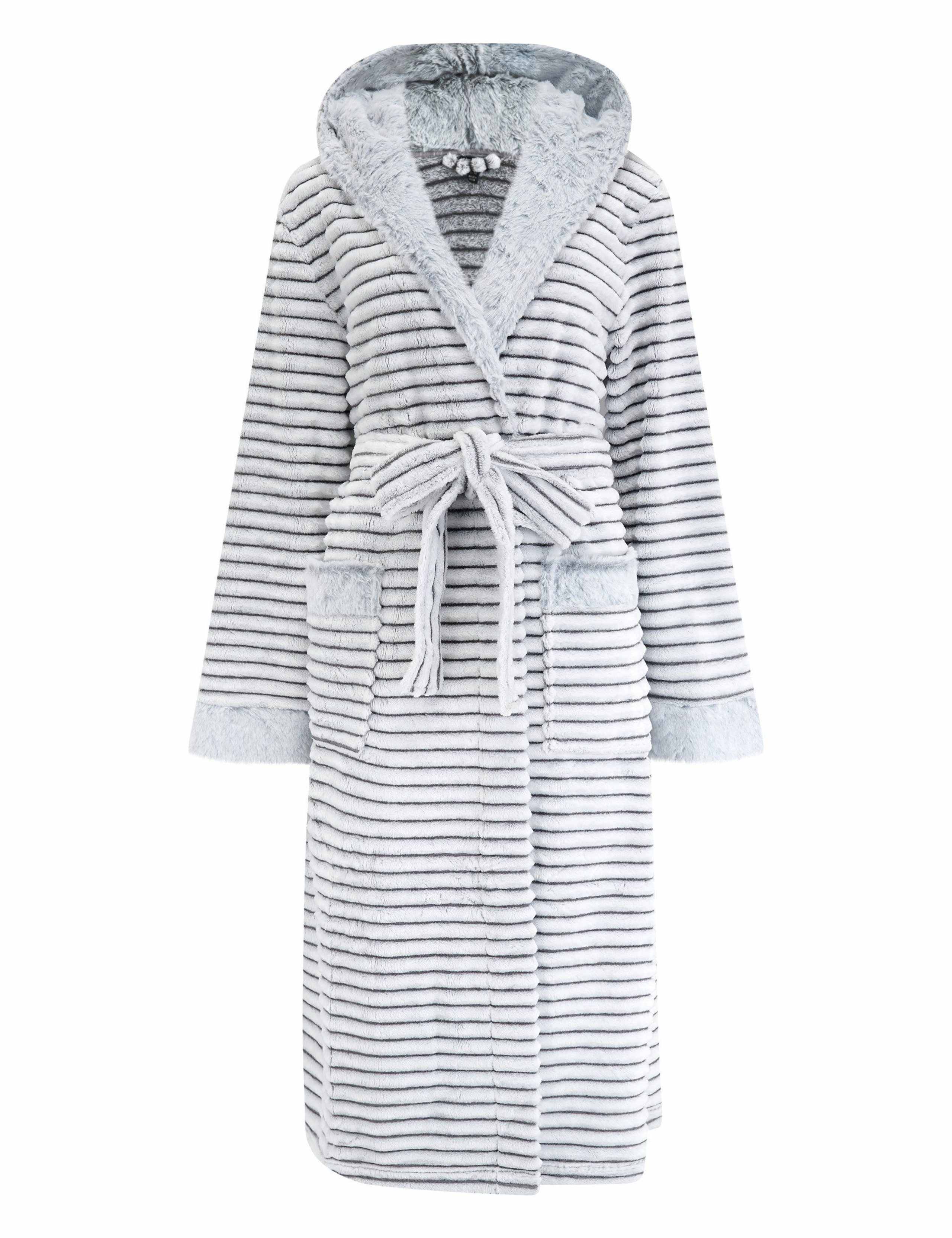 Long Fleece Striped Gown 2 of 9