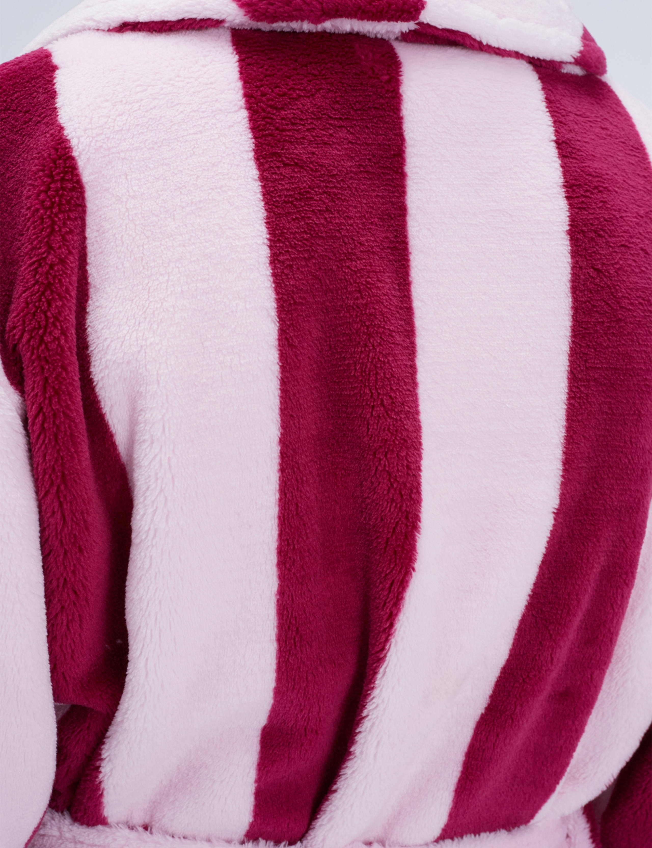 Striped Fluffy Long Dressing Gown 7 of 7