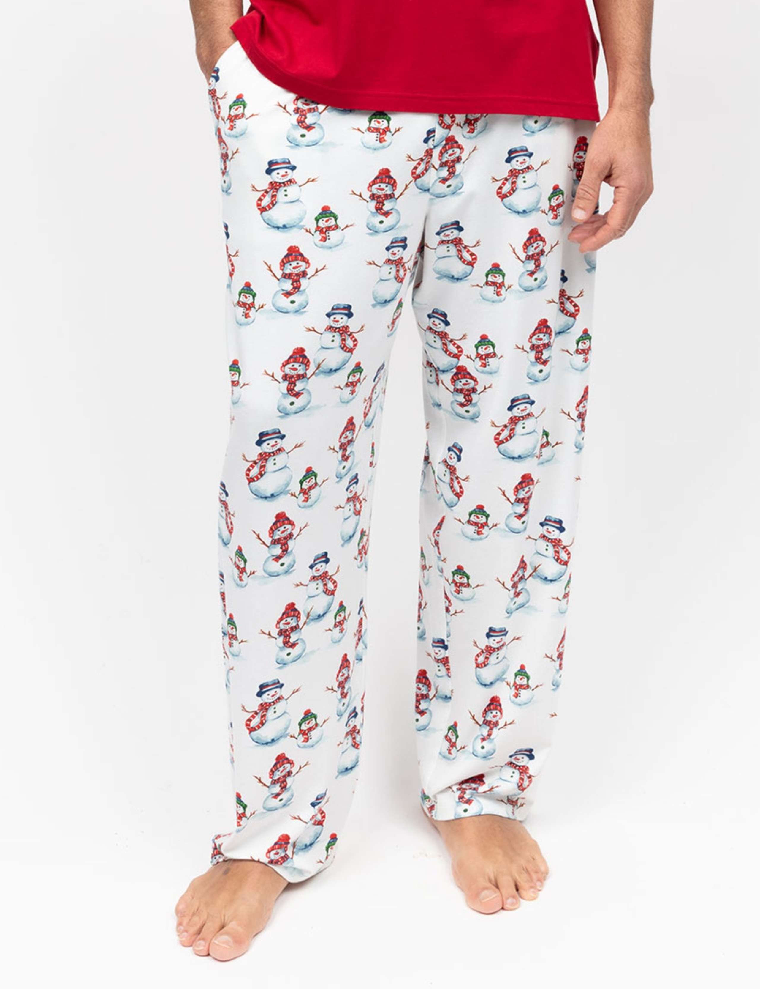 Cotton Blend Snowman Print Family Christmas Pyjama Bottoms 3 of 4