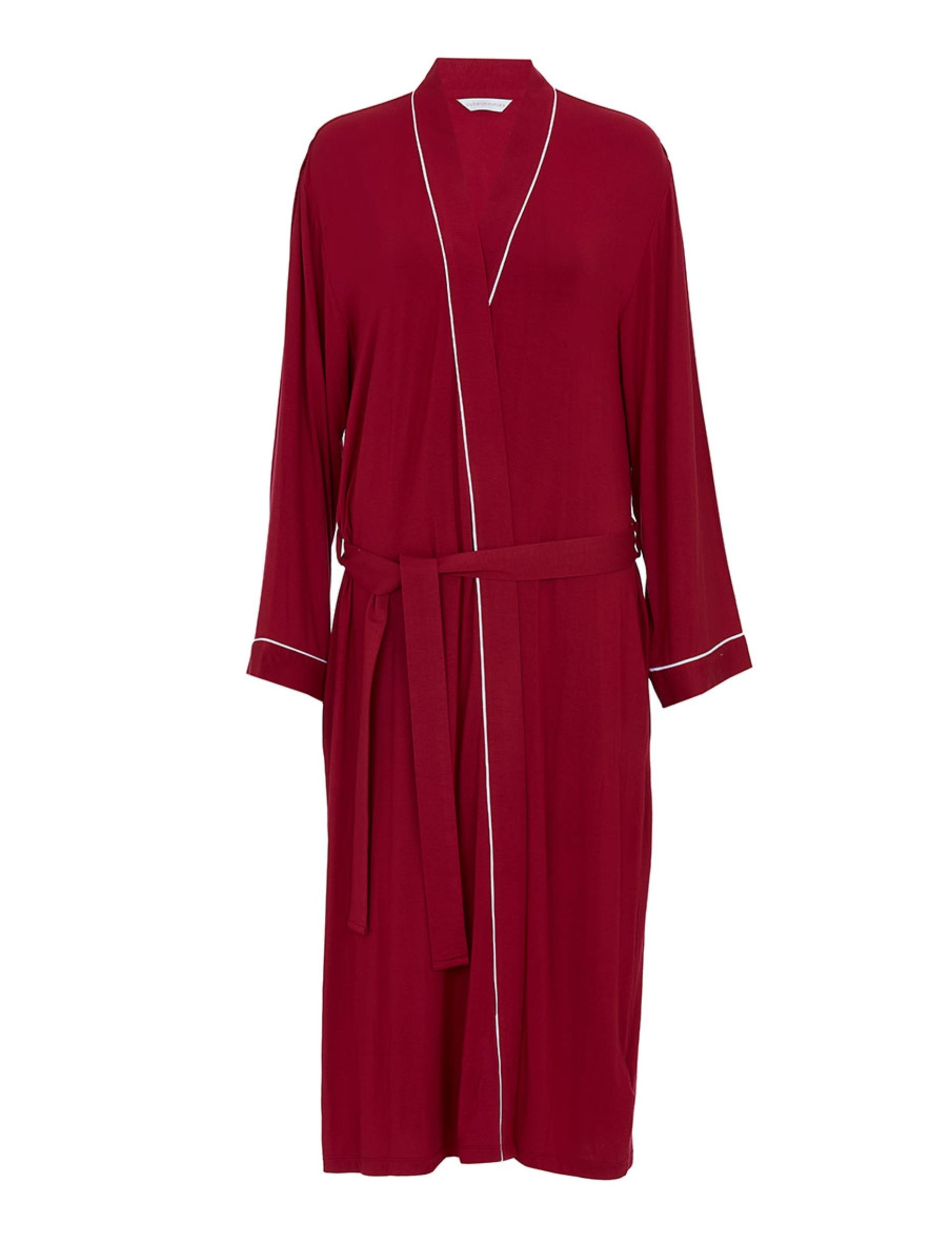 Modal Rich Contrast Piping Dressing Gown 2 of 2