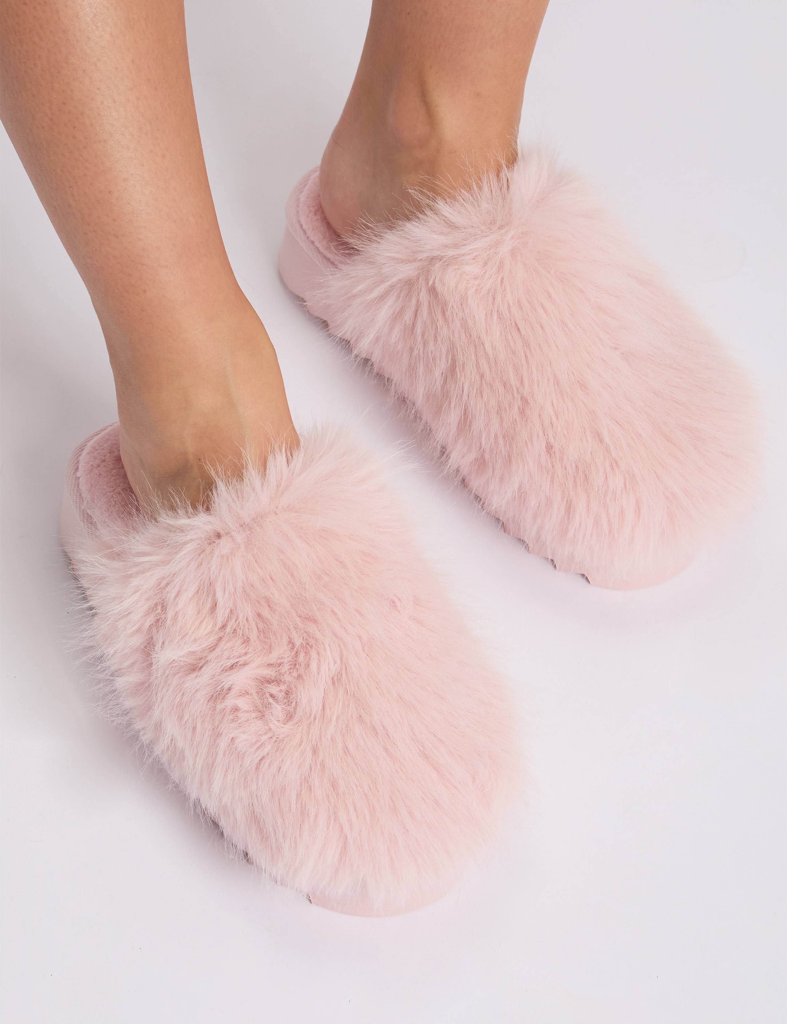 Fluffy Platform Mule Slippers 1 of 4